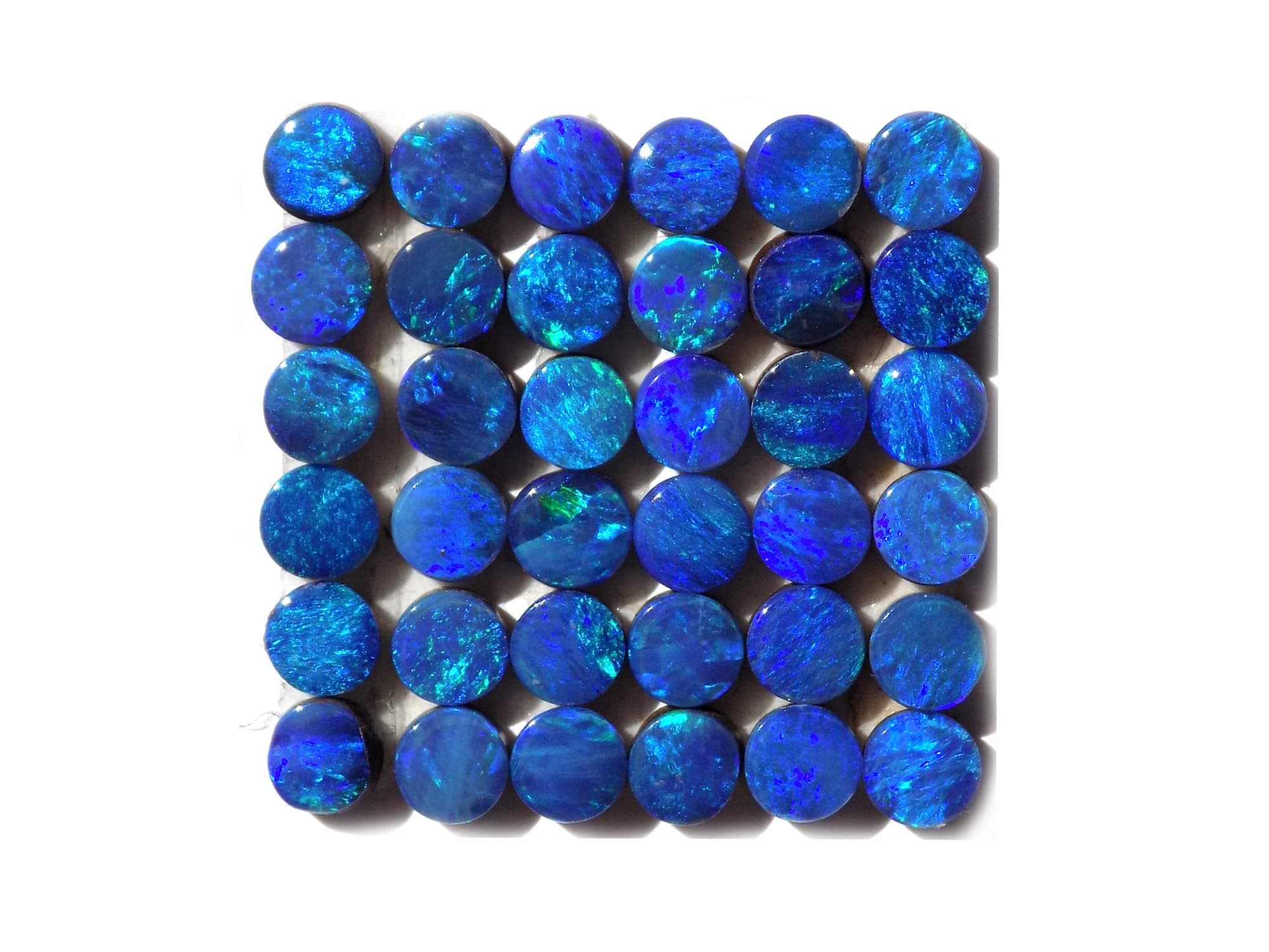 GenericNatural Australian Doublet Fire Opal 36PCs. Lot, Flashy Opal With Boulder Opal Backing, 3mm, 3 mm, gemstone, doublet fire opal