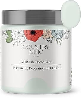 Country Chic All-in-One Chalk Paint for Furniture, Cabinets, Home Decor, Eco-Friendly, Matte Finish, Built-In Primer & Top Coat for Wood, Metal - String of Pearls (Light Blue) - Pint 16 oz (475 ml)