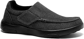 OrthoComfootMen's Orthopedic Slip-On Loafers Walking Shoes: Comfortable Arch Support Plantar Fasciitis Hook and Loop Shoes, Casual Orthotic Work Loafers for Foot and Heel Pain