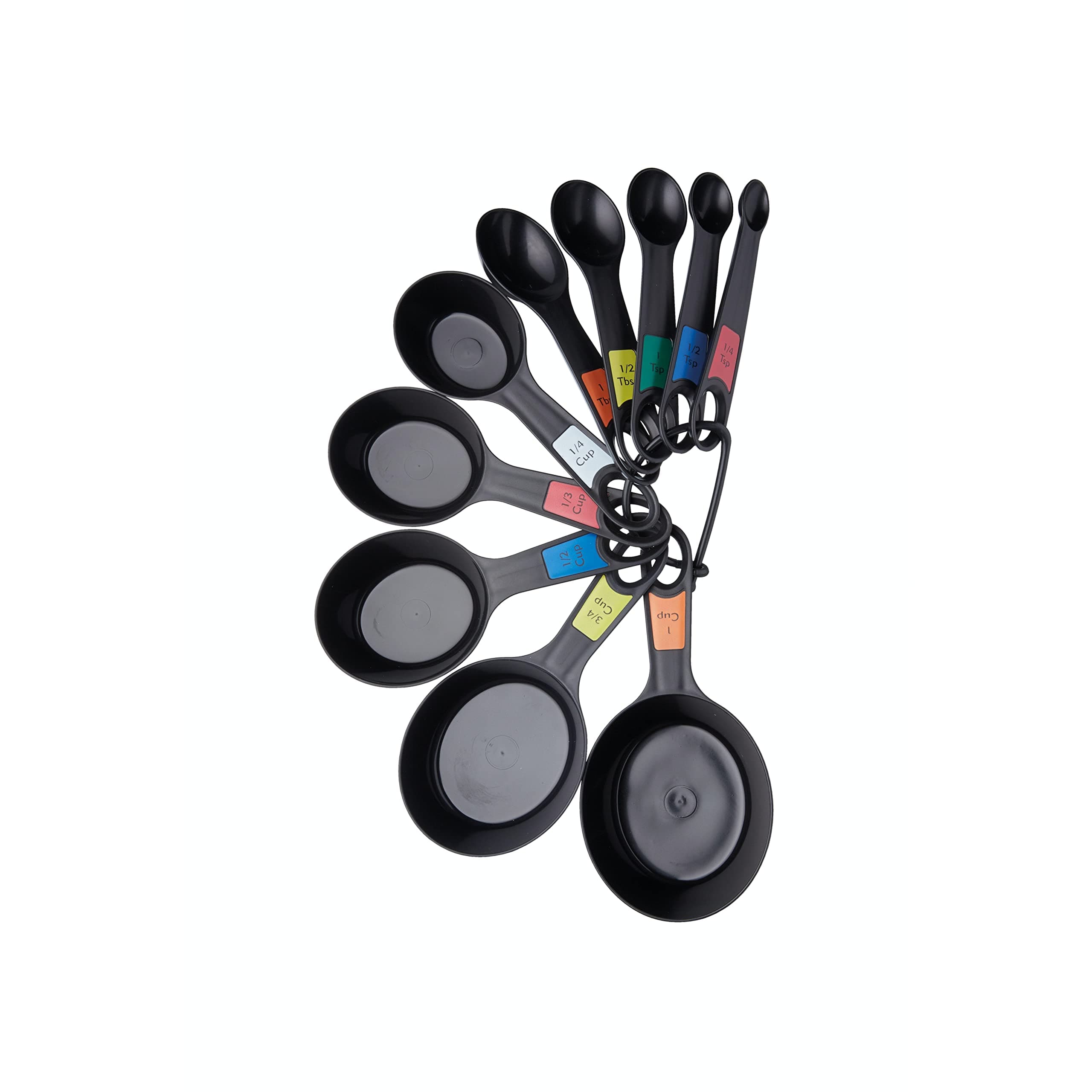 KitchenCraft Universal Measuring Spoon Set, Teaspoons and Tablespoons for Measuring Dry and Liquid Ingredients, Black, Set of 1