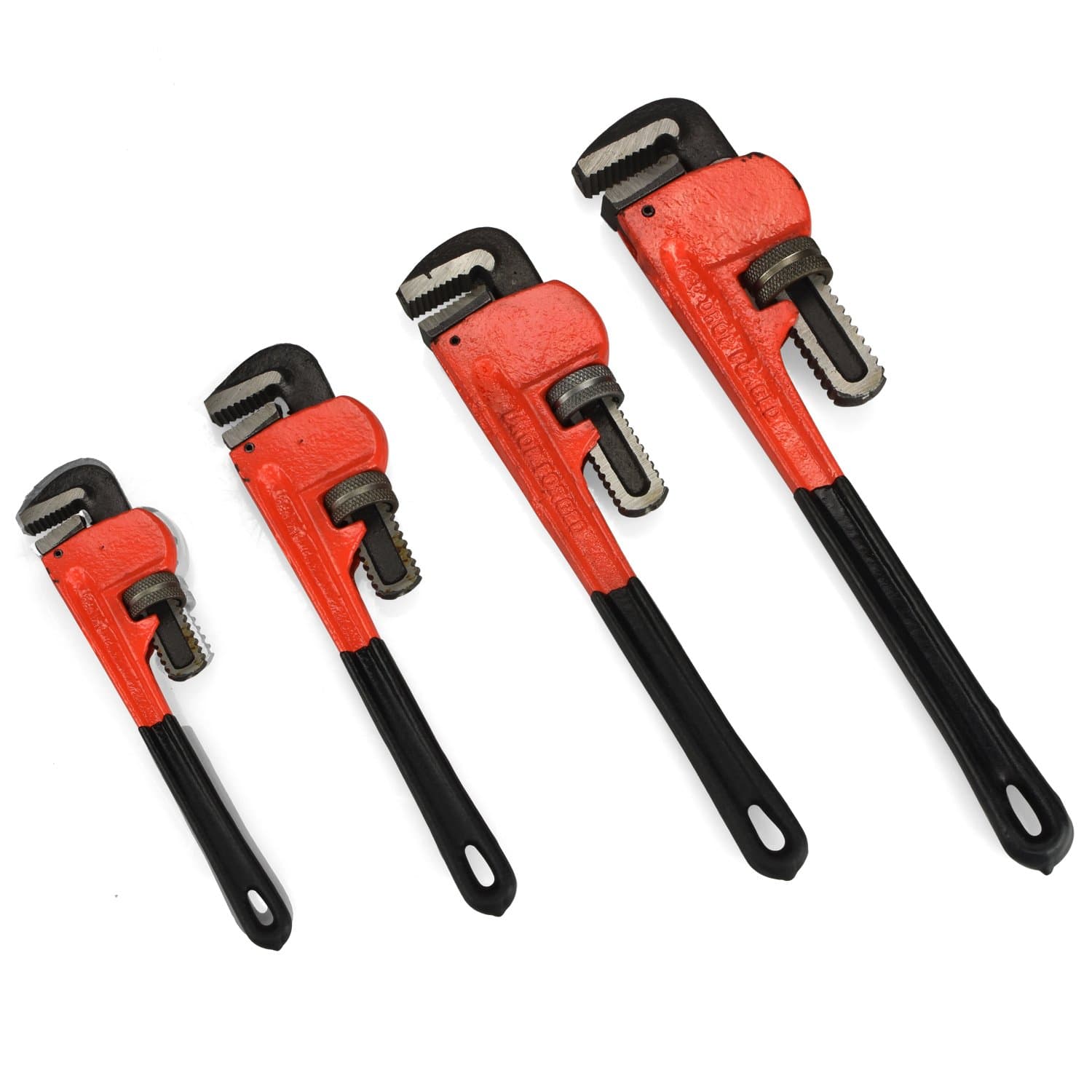 4 pc Heavy Duty Pipe Wrench Set 8, 10, 14, 18"