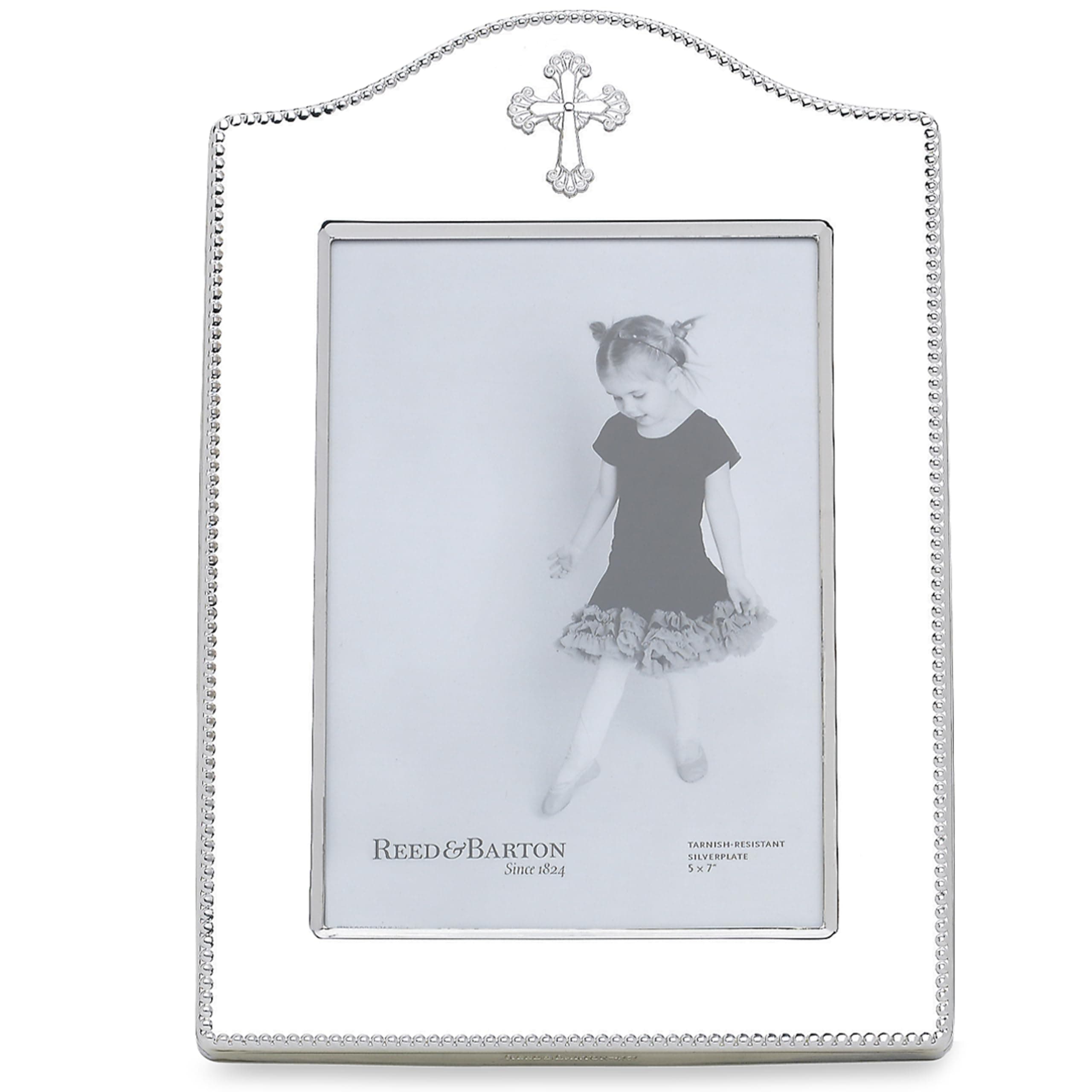 Abbey Cross Silverplate 5" X 7" Frame, 1.40 LB, Metallic