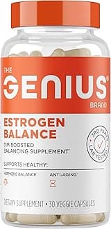 Genius Estrogen Balance, Dim Supplement - Blocker for Men & Women - Hormones, Hormonal Acne & Menopause - Aromatase Inhibitor with Grape Seed Extract & BioPerine - 30 Capsules