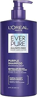 L’Oréal Paris Sulfate Free Brass Toning Purple Shampoo for Blonde, Bleached, Silver, or Brown Highlighted Hair, EverPure, 23 Fl Oz (Packaging May Vary)