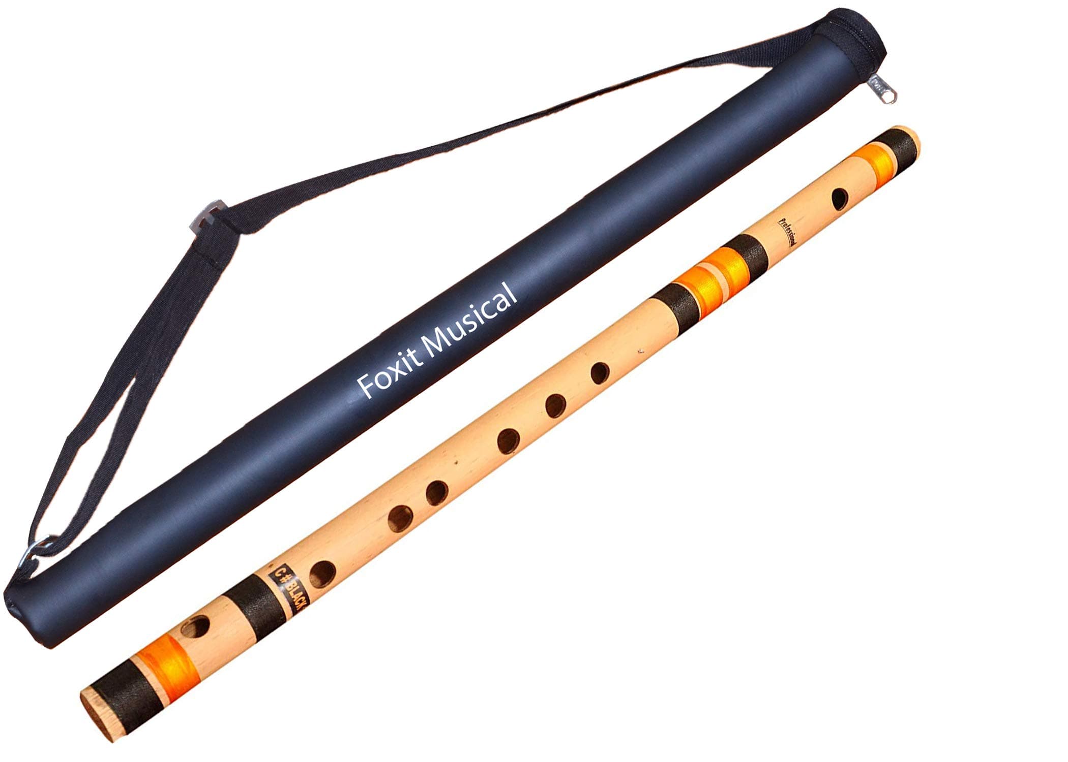 Professional Flutes C Sharp Medium Right Hand Bansuri Size 18.5 inches With Free Carry Cover