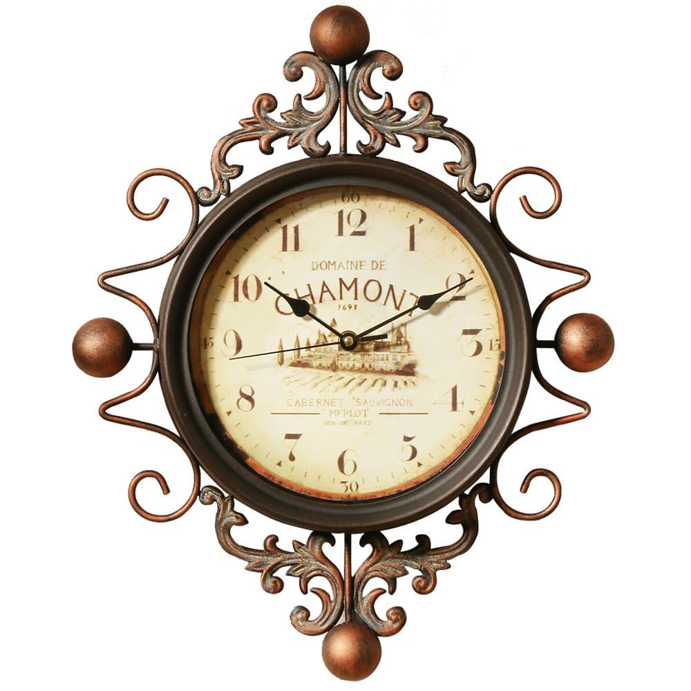 astill Wall Clock Retro clock，Large Decorative Wall Art Non-ticking Quartz Clock Unique for Family Living Room ，Battery Operated，Easy to Read for，Indoor Decor