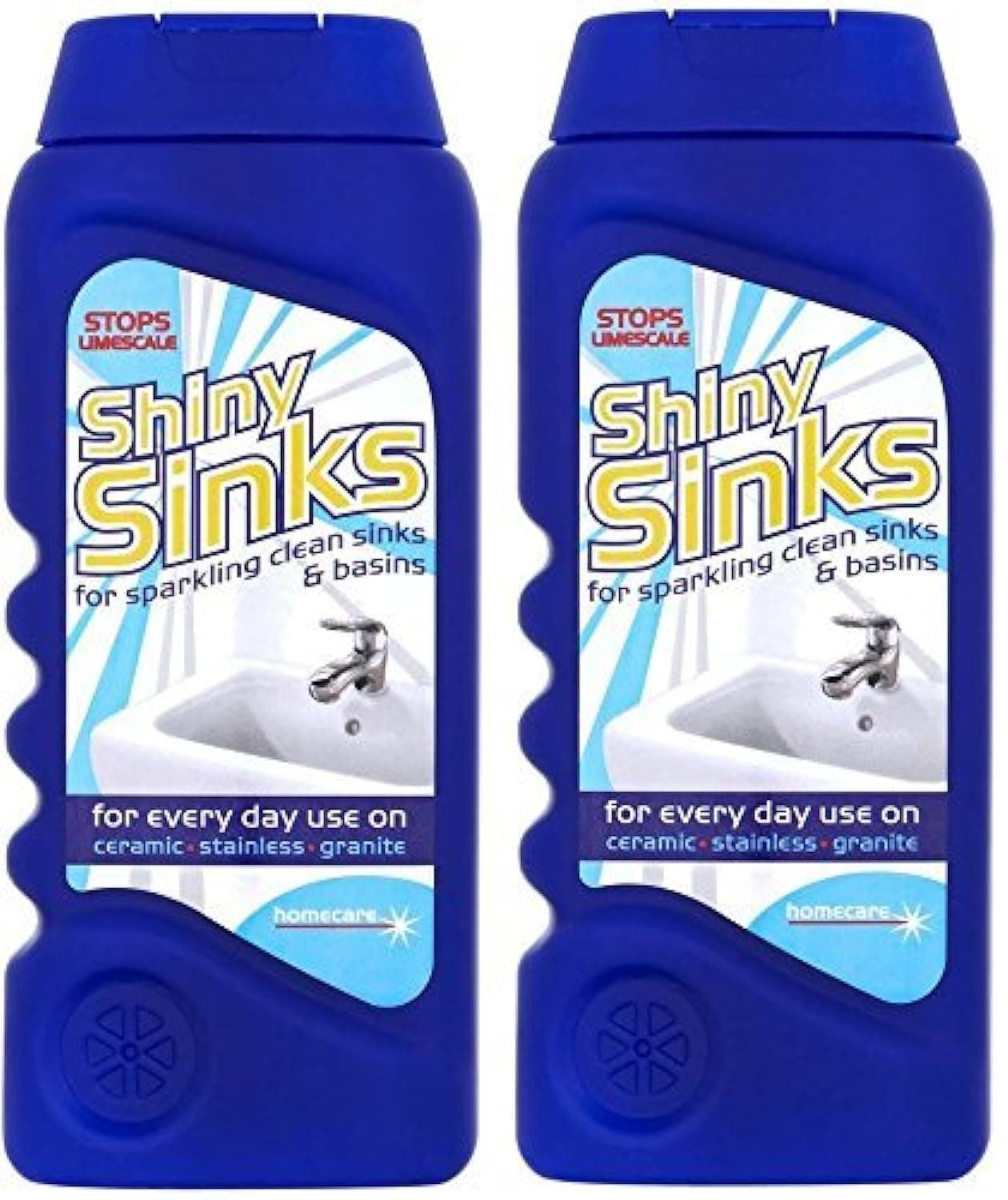 2 x Shiny Sinks Cleaner for Ceramic Stainless Granite Sinks & Basins 290ml