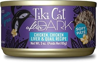 Tiki Cat After Dark Soft Pate, Chicken & Quail Egg, High-Protein Ingredients, Wet Cat Food for Adult Cats, 3 oz. Can (12 Count)