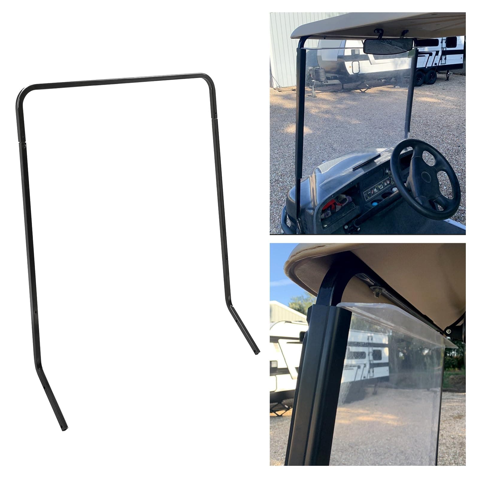 HECASA Front Roof Top Strut Support Brackets Compatible with 1994-2013 EZGO Golf Cart Medalist/TXT