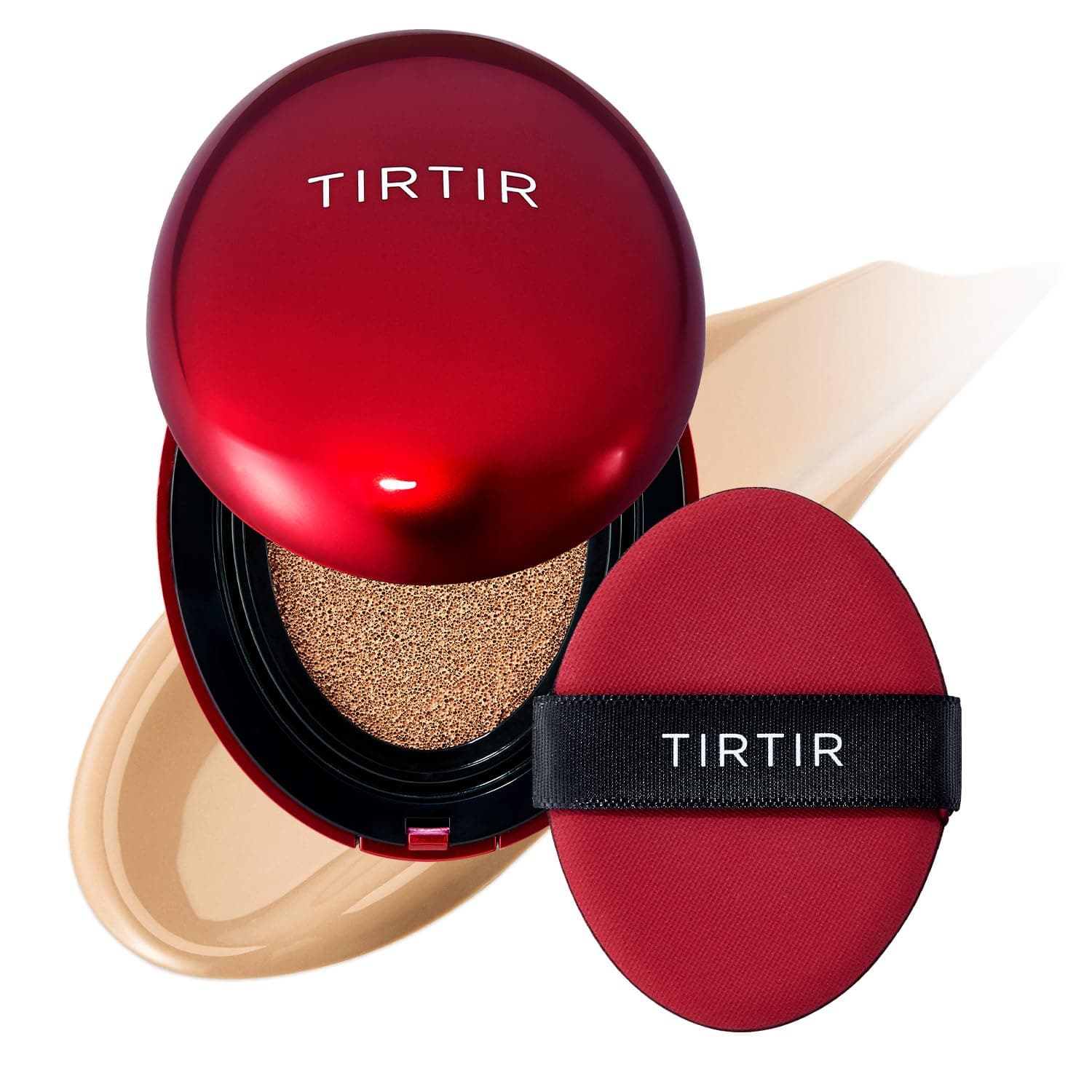 [*Mini Size*] TIRTIR Mask Fit Red Cushion Foundation | Full coverage, Weightless, Skin fit, Satin Glow Finish, Korean Makeup, beauty, Tattoo cover up, Buildable (#27N Camel, 0.15 Fl Oz)