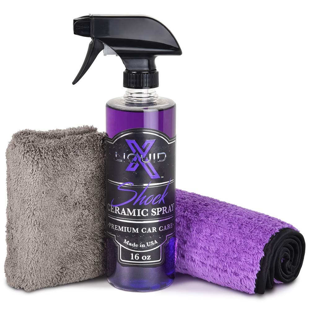 Classic Shock Ceramic Spray Combo - 16oz Ceramic Spray, Purple Xtreme Plush Waffle Towel & Plush Microfiber Applicator