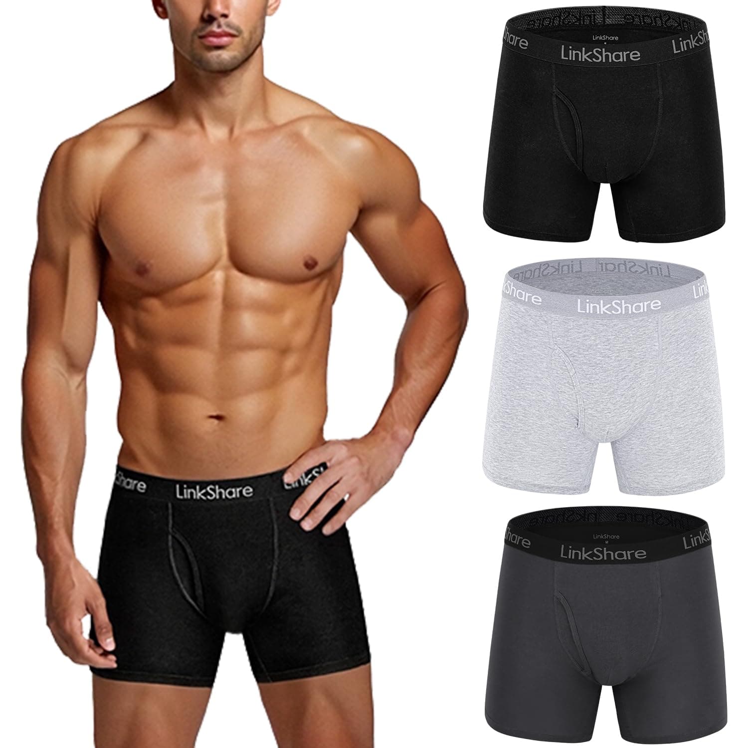 Men's Cotton Underwear Pack (3 Pack), Boxer Trunks Pack for Men