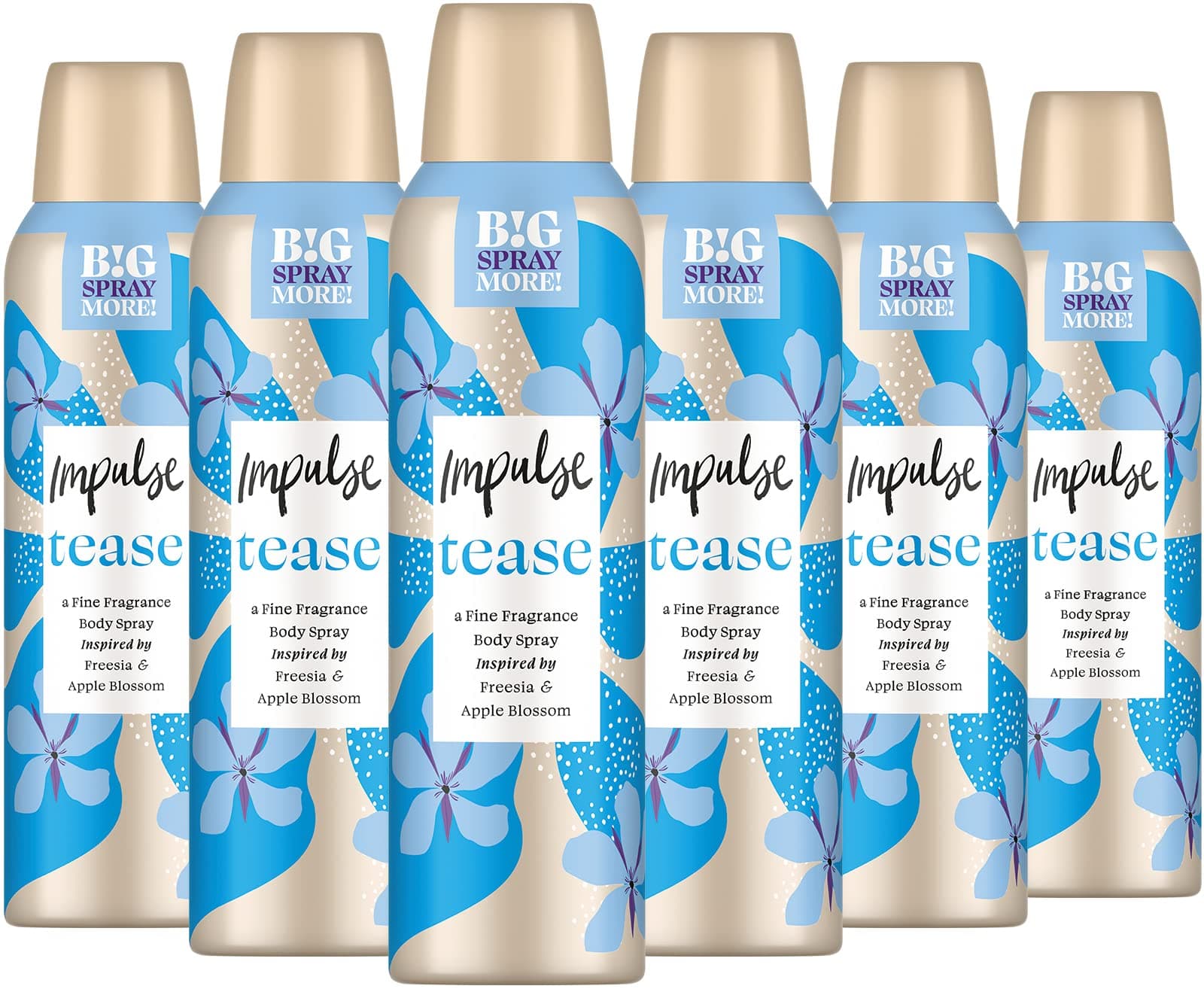 Impulse Tease Body Spray Deodorant 6 x 150 ml