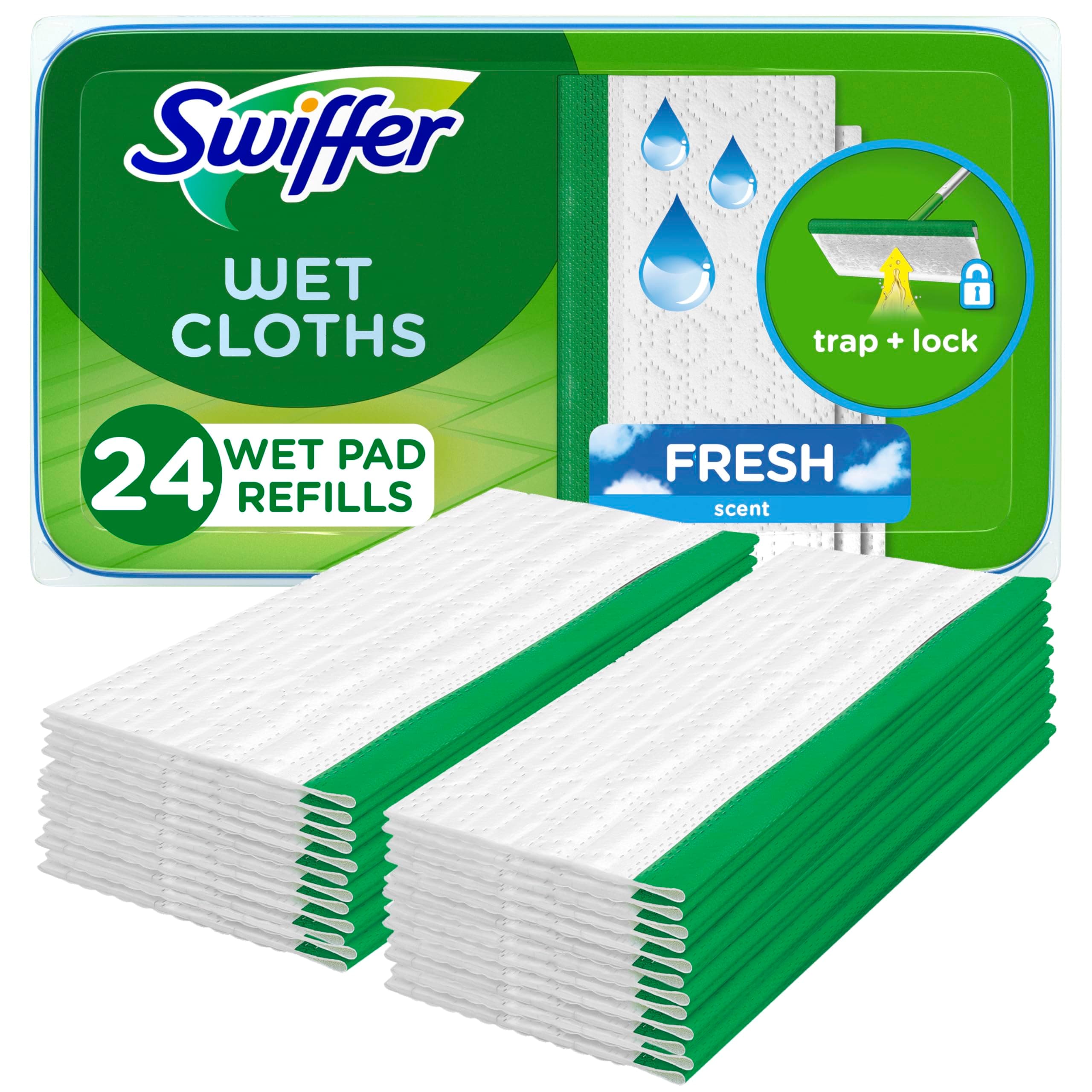 Swiffer Sweeper Wet Mopping Cloths, Open-Window Fresh, 24 count