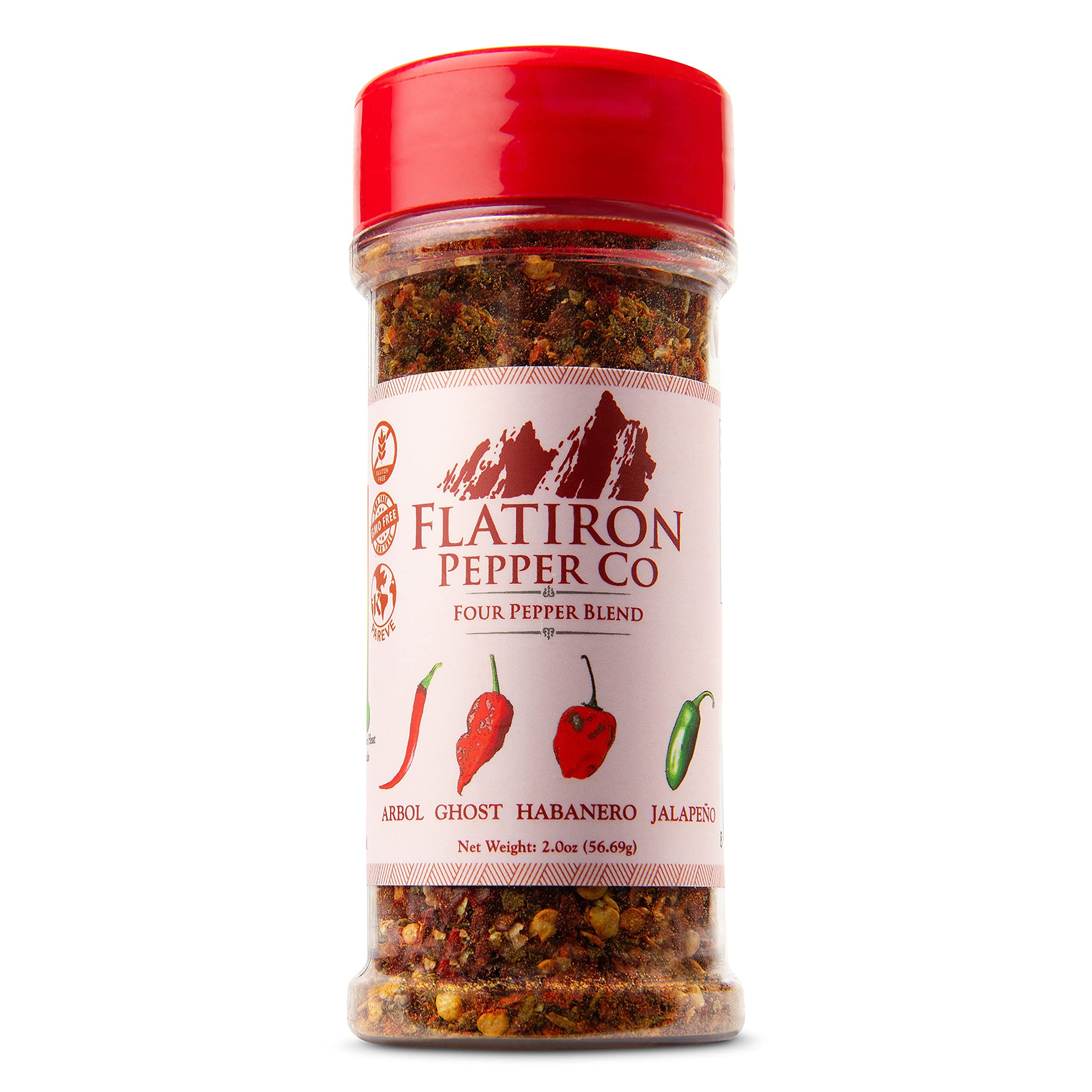 Pepper Co - Four Pepper Blend Premium Red Chile Flakes. Habanero - Jalapeno - Arbol - Ghost Pepper