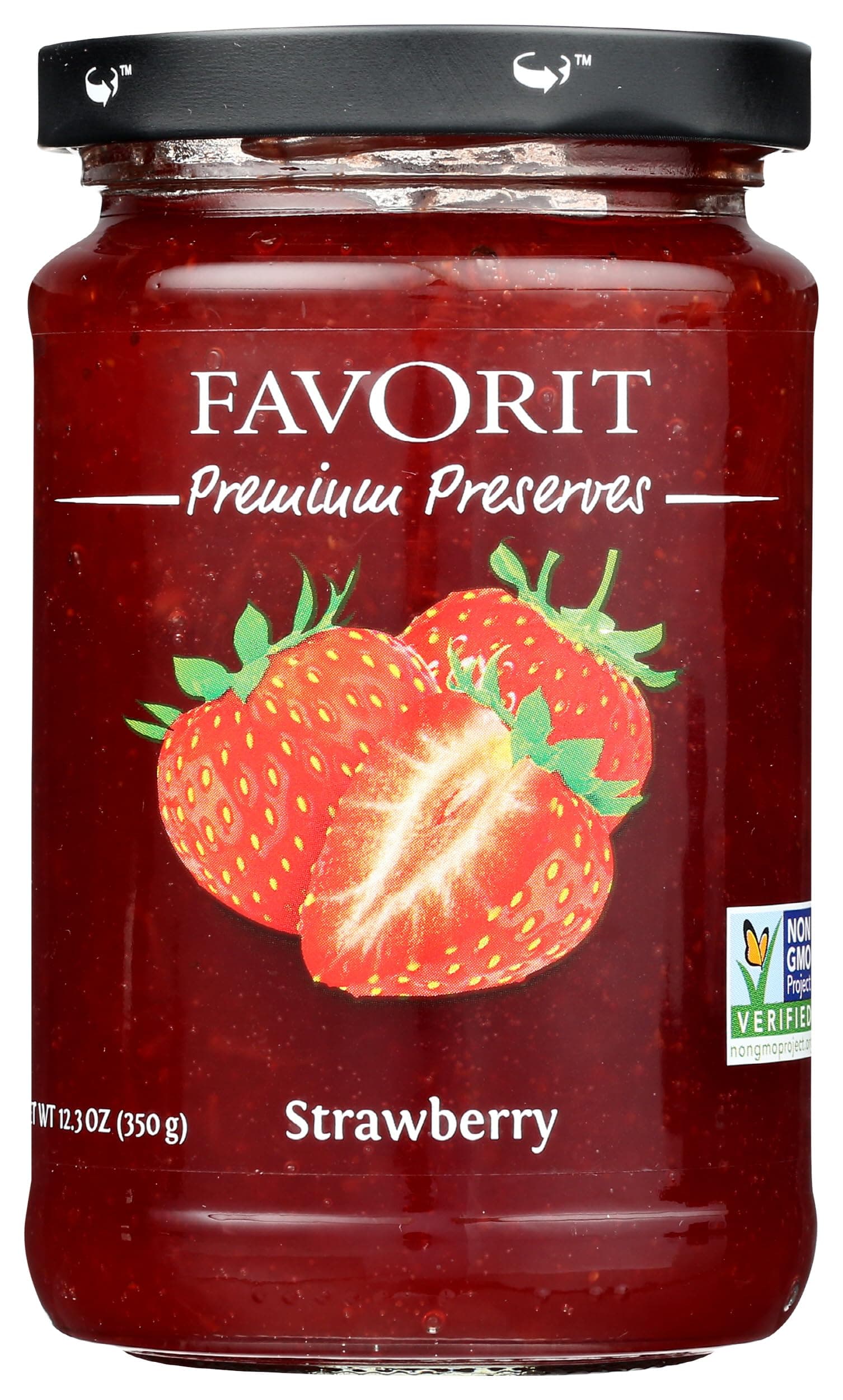Favorit Preserve Strawberry, 12.3 oz