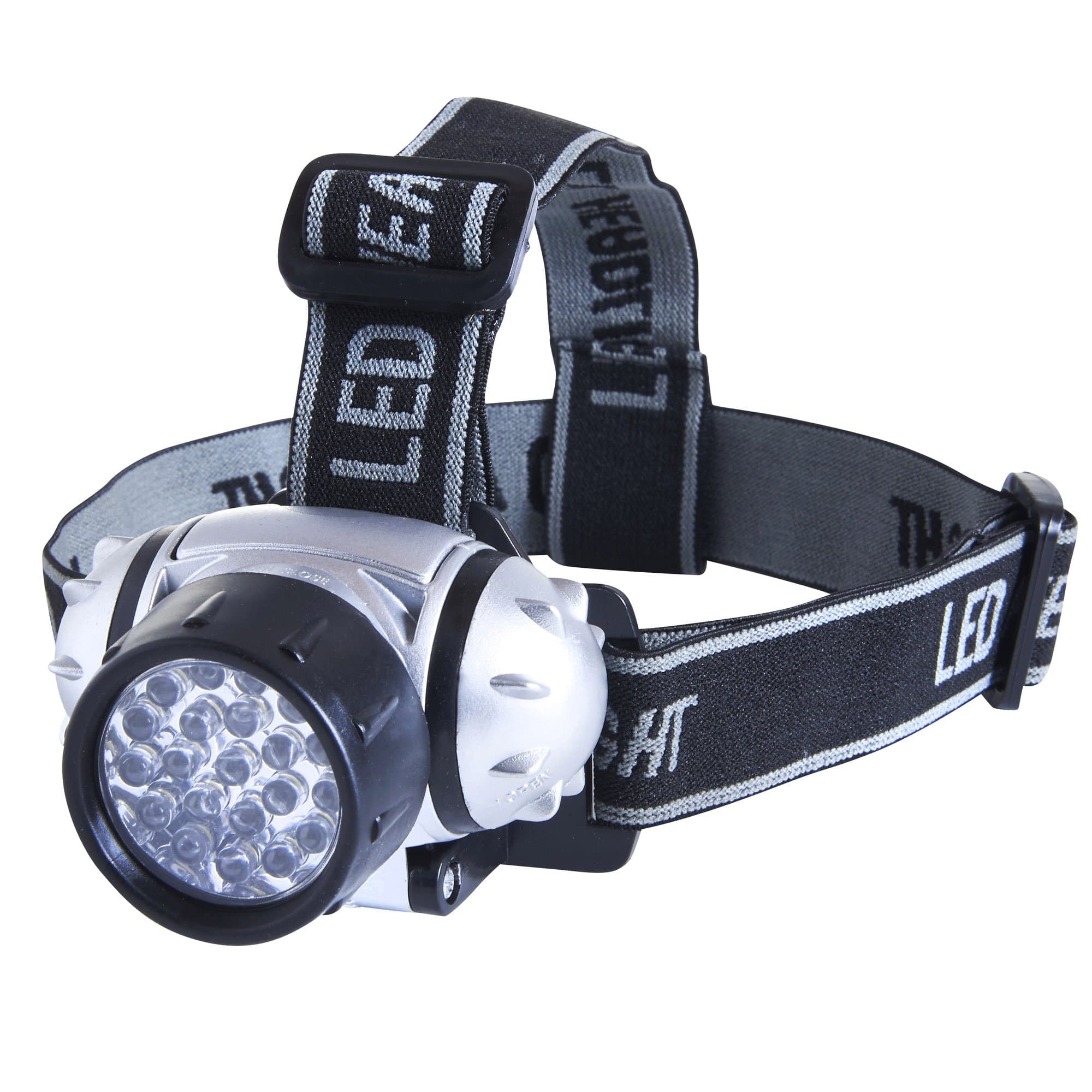 eSecure 21 LED Headlamp Headlight | Comfortable Hands-free Flash Light Torch | 4 Brightness Modes Water Resistant Adjustable Head Lamp | 3x AAA Batteries Included