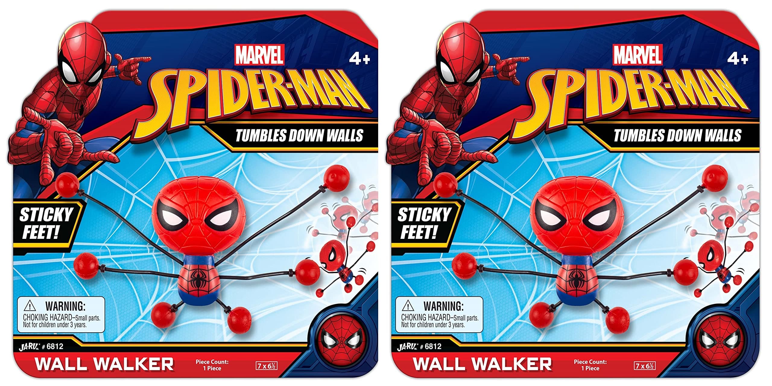 JA-RU Spiderman Stretchy Window-Crawler (2 Units) | Wall-Climber and Window Walker-Rolling Sticky Marvel Avengers Superhero Fidget Toy | Novelty for Kids. 6812-2