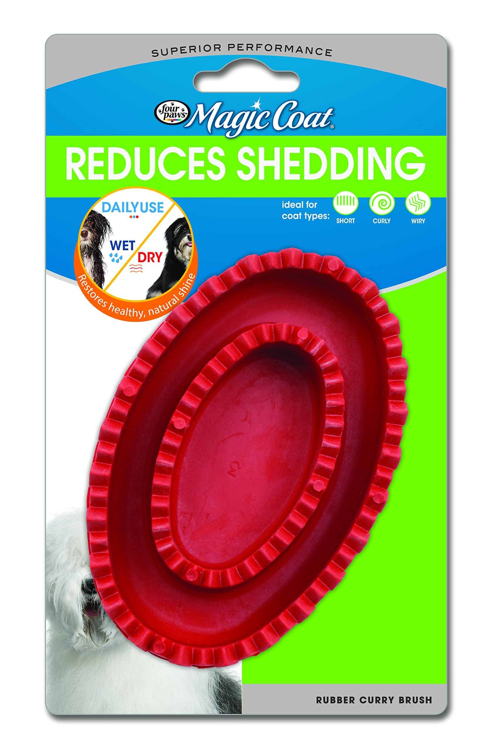 Four Paws Magic Coat Dog Grooming Rubber Curry Brush