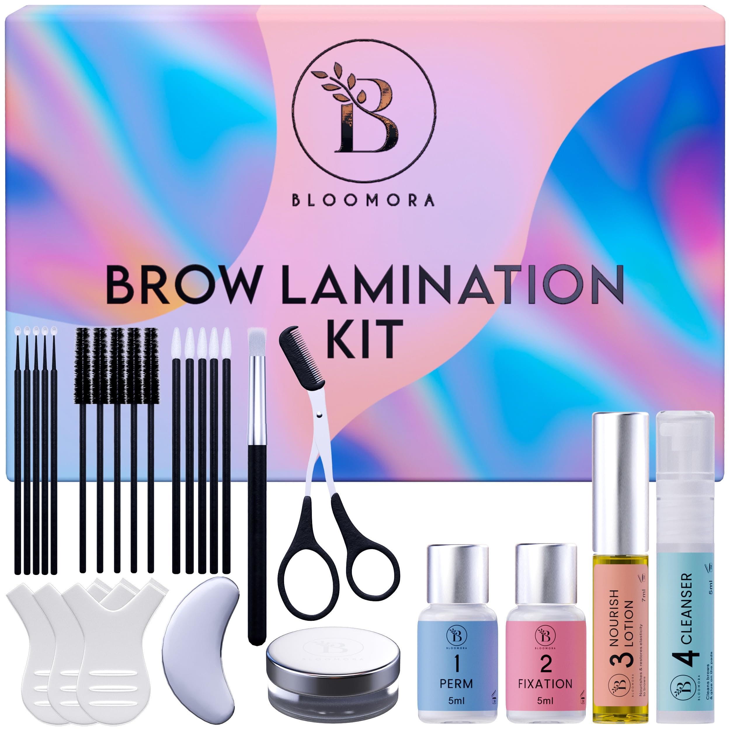 Brow Lamination Kit, Eyebrow Lamination for Beginner/Professional, Eye Brow Lamination Kit + Instructions, Laminated Brows Lasts 6-8 Weeks, 15 Applications, Safe & Effective