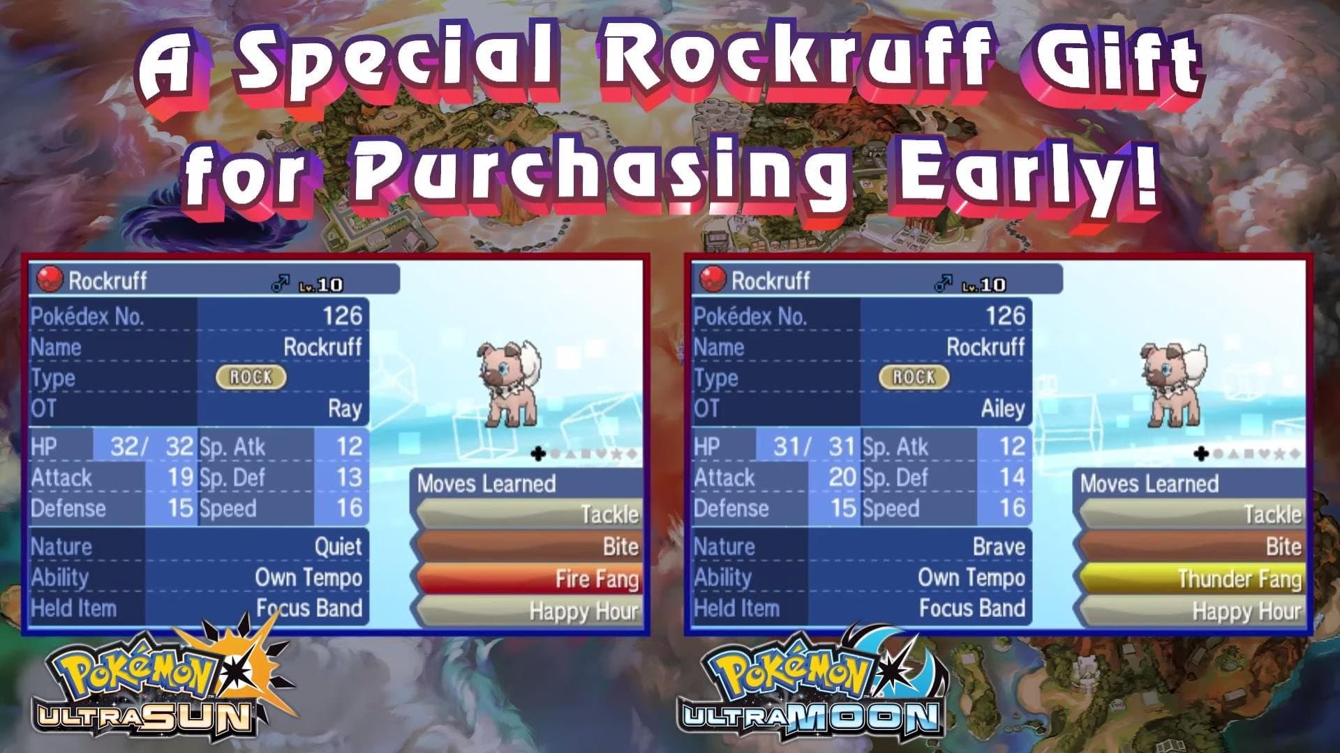 Rockruff Dusk Form Lycanrock Event Pokemon