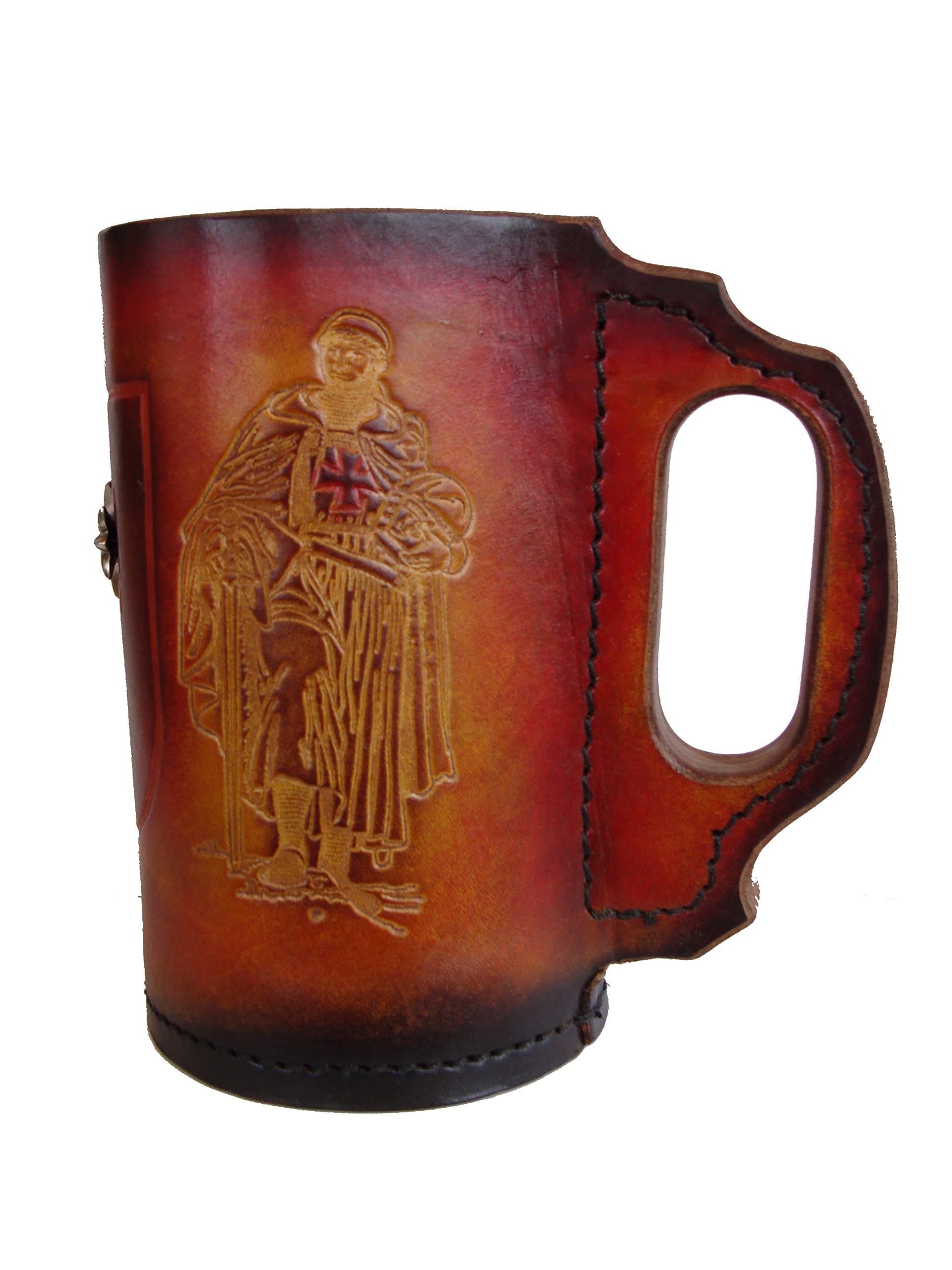 Renaissance Medieval Crusader Knight Leather Mug