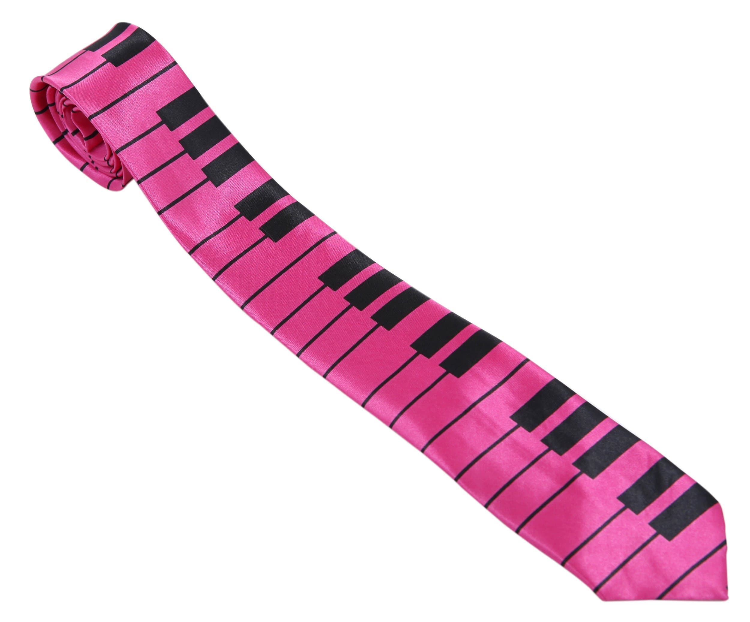 Pink Piano Keys Style Neck Tie