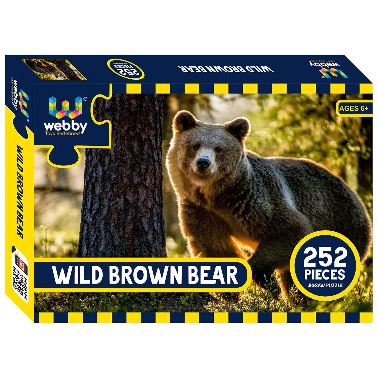 Webby Wild Brown Bear Jigsaw Puzzle, 252 Pieces