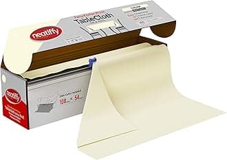 Neatiffy Disposable Plastic Table Cloth Roll |Waterproof Tablecloth | Table Cover For Rectangle, Square, Round Oval Tables | Picnic, Party, Banquet, Birthdays - 54 In x 108 Ft (Ivory)