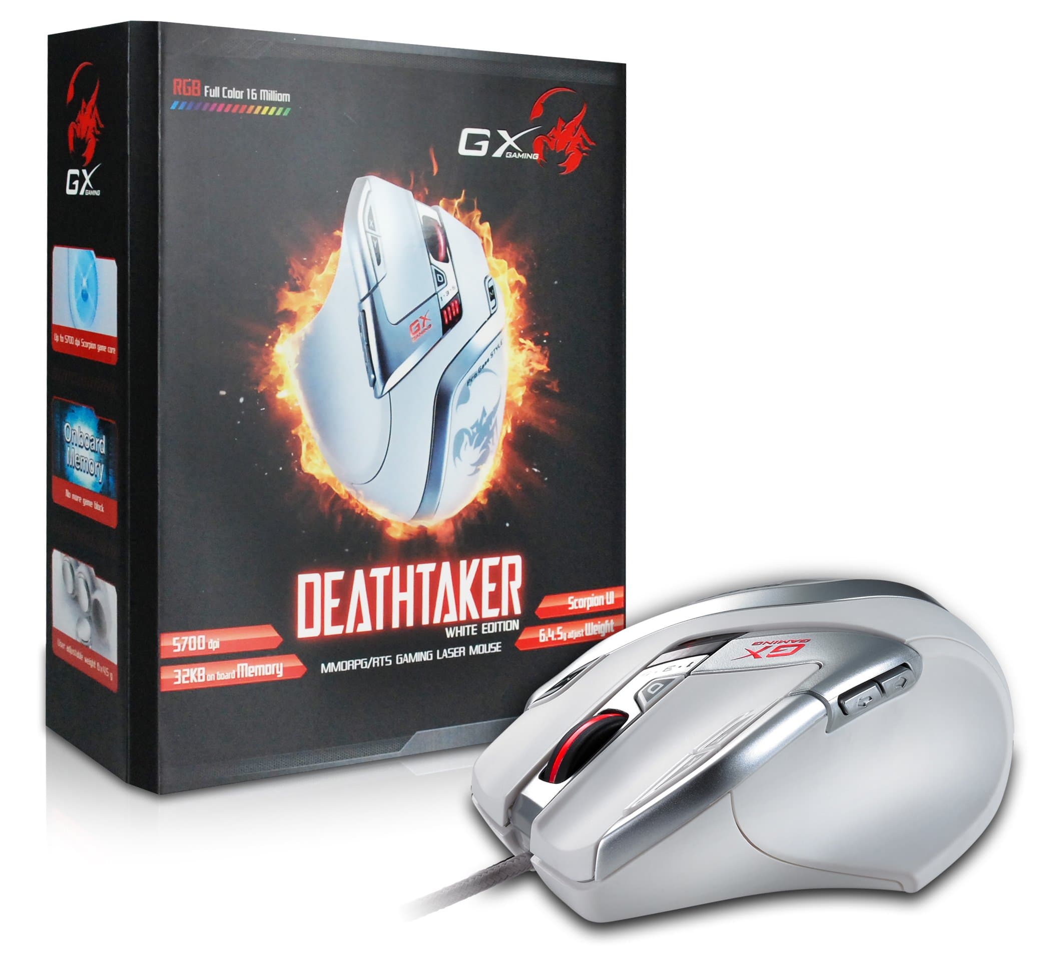 Genius Genius GX-Gaming DeathTaker 9 Button Gaming Mouse White Edition (DeathTaker White Edition)