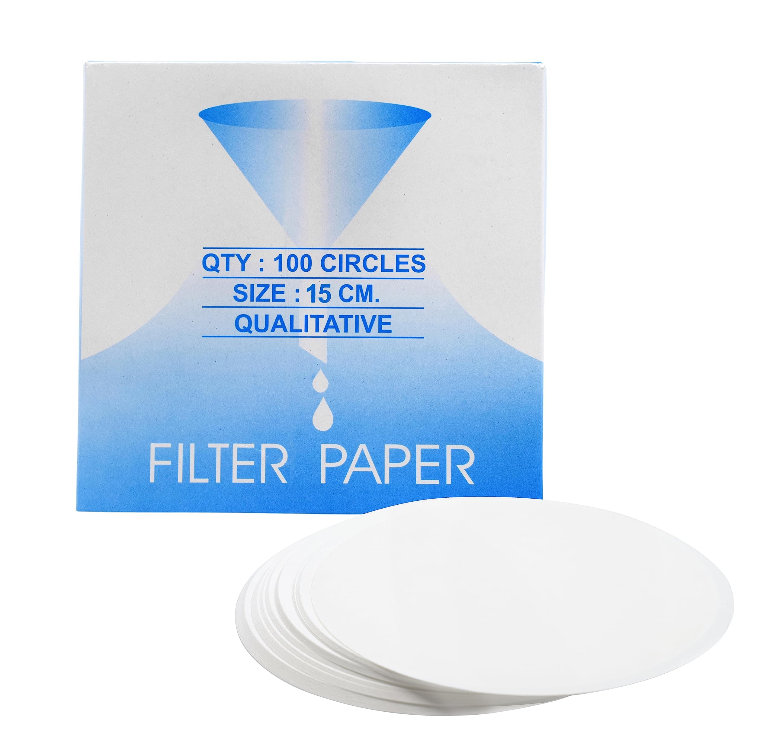 Eisco Premium 15cm Lab Filter Paper, Pack of 100 Circles