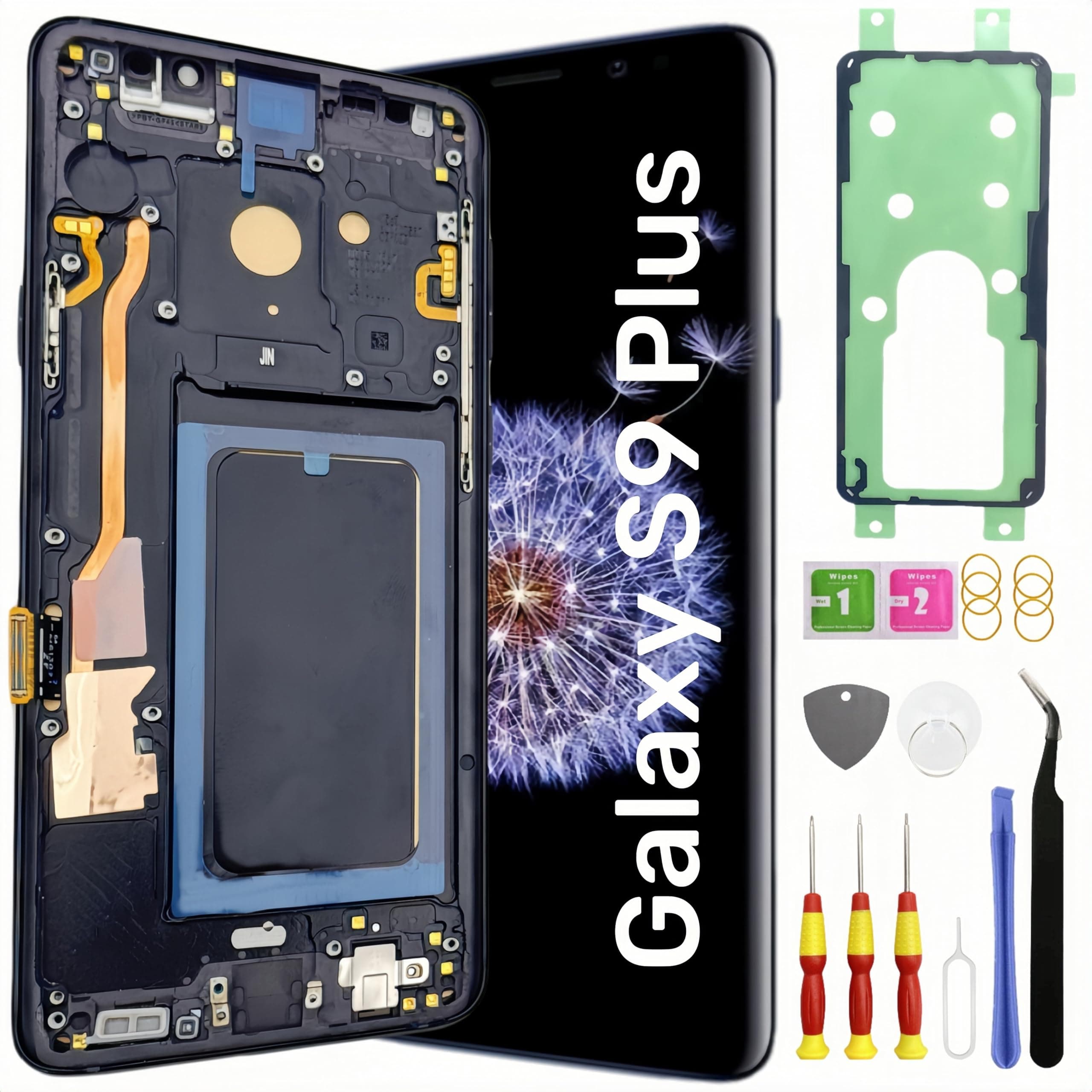 TFT Galaxy S9 Plus Screen Replacement for Samsung Galaxy S9+ LCD Screen Touch Digitizer Display Pantalla with Frame Tool kit SM-G965U G965F Black