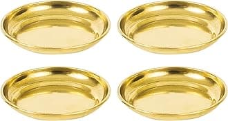 Traditional Brass Diya for Puja | Pooja Aarti | Arti Deepak Deepam Oil Lamp for Home Temple Puja Articles Decor Gifts- Micro Plate (4)