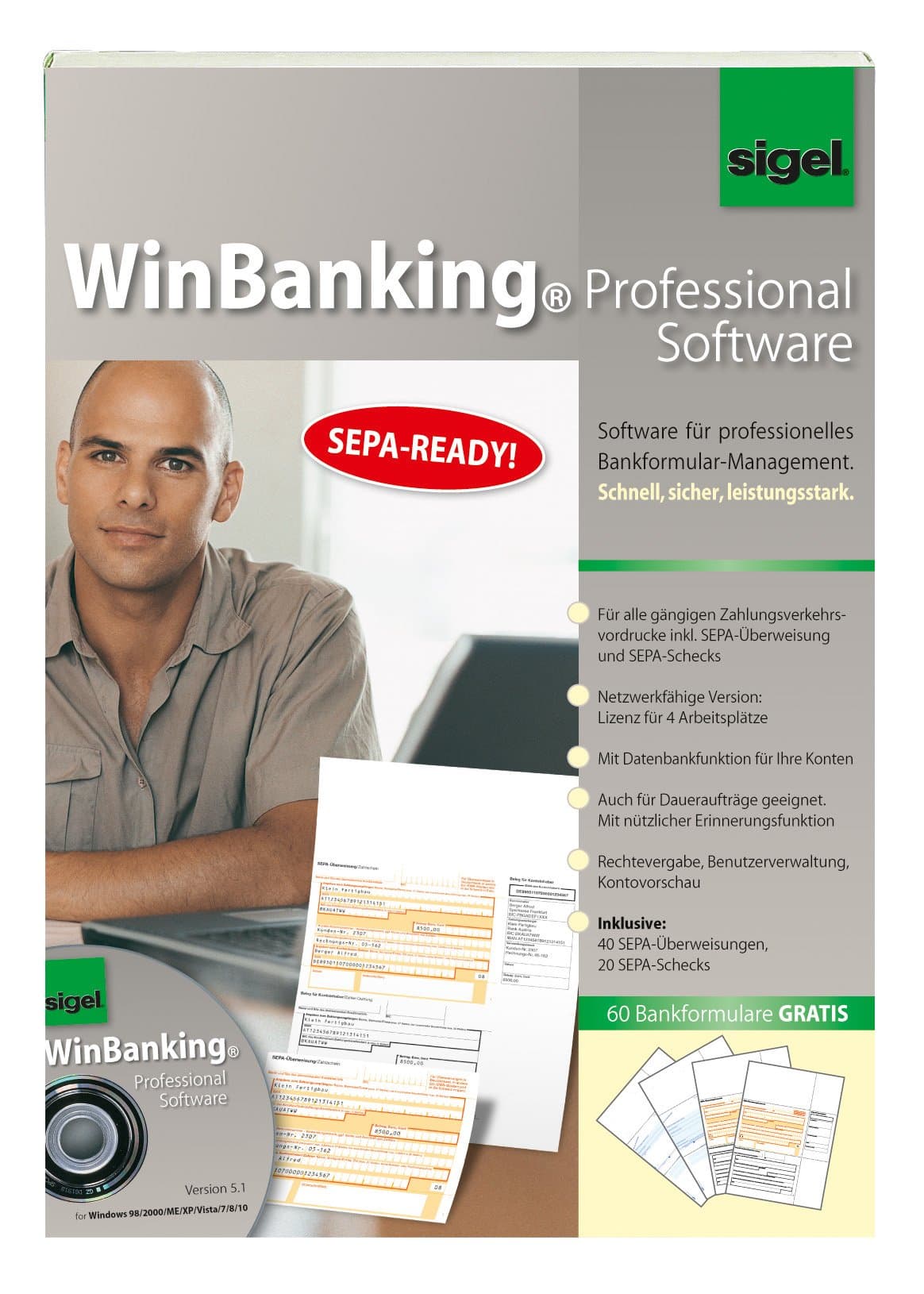 Sigel Sw235 Winbanking Professional, Software for Bank Form Management Includes Bank Forms Assorted