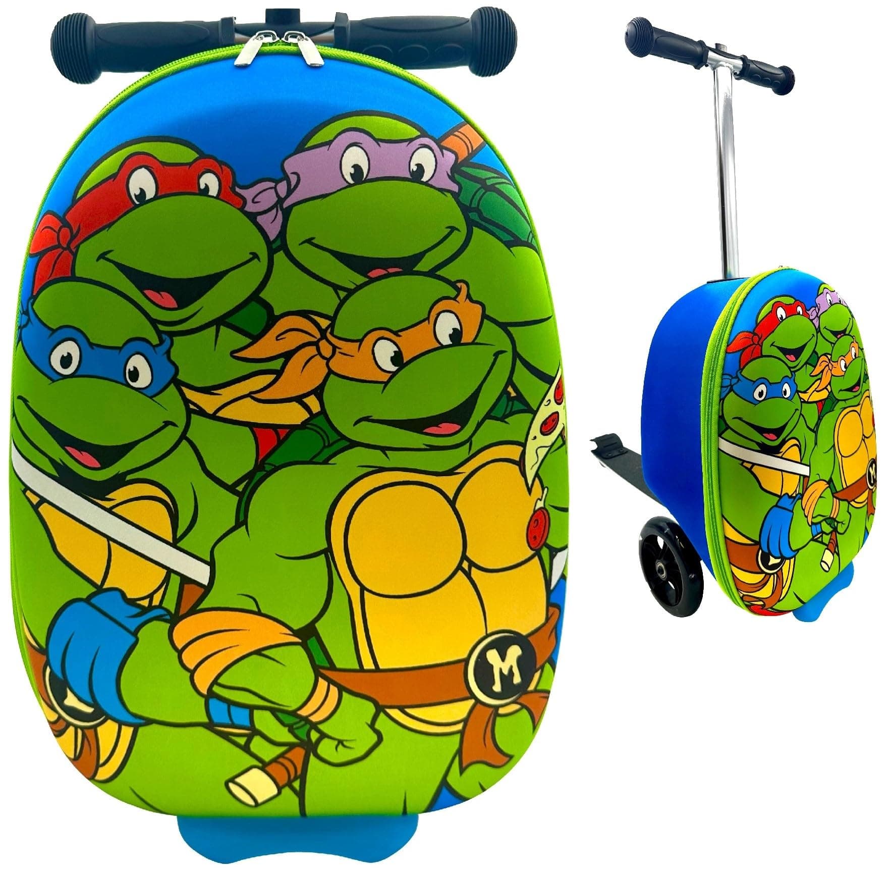 Fast Forward Kid’s Licensed 18" Ride-On Suitcase Scooter - Lightweight Carry-On Foldable Scooter Luggage