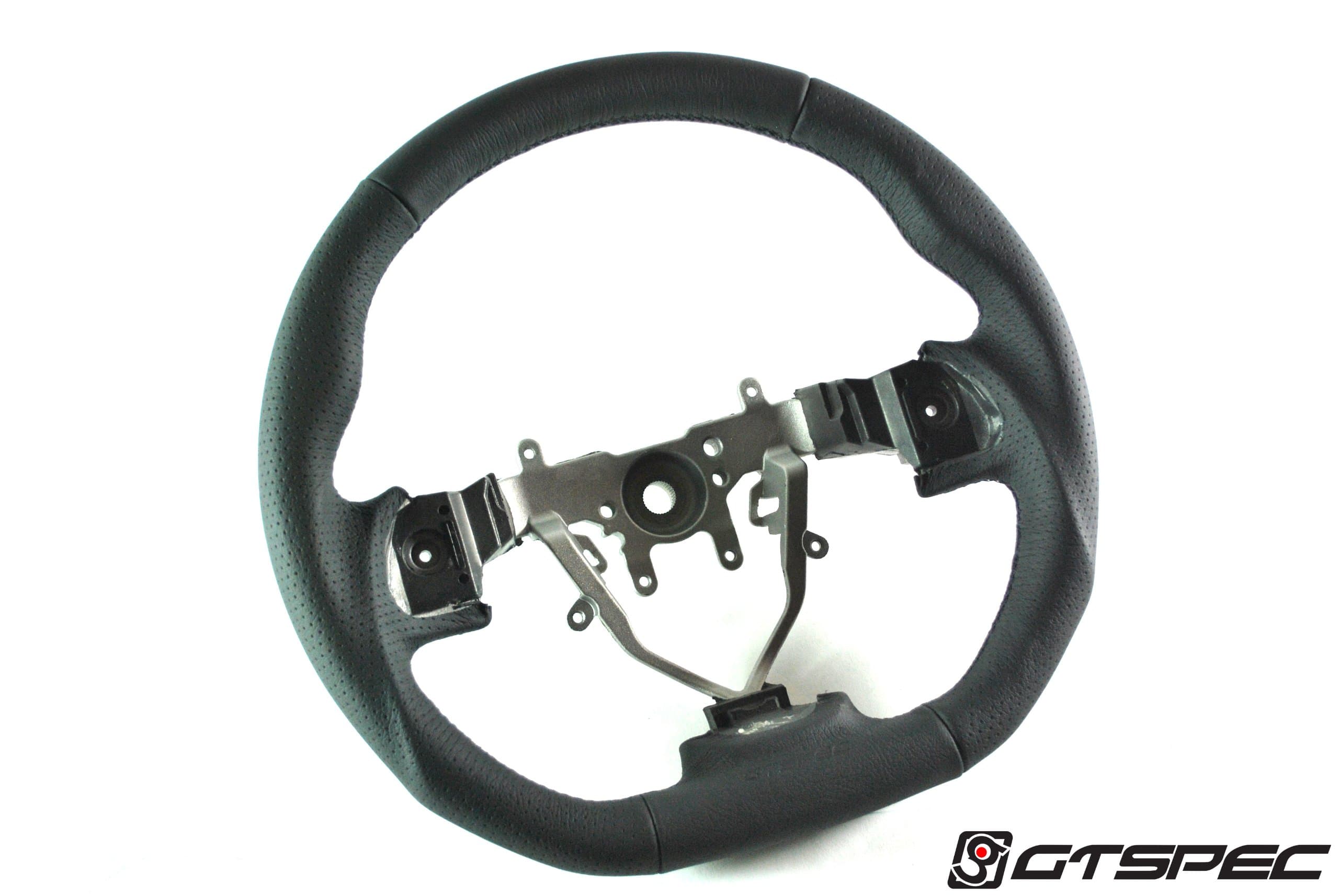 GTSPEC GTS-MIS-1430K D-Shaped Steering Wheel, Black Trim