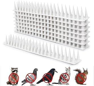 Pigeon Spikes (Pack of 60) Anti Bird Control for Balcony, Railing, Home Window Protection from Pigeon, Dog, Monkey, Crow, Kabootar, Split AC, Spikes with Double Sided Tape (White)