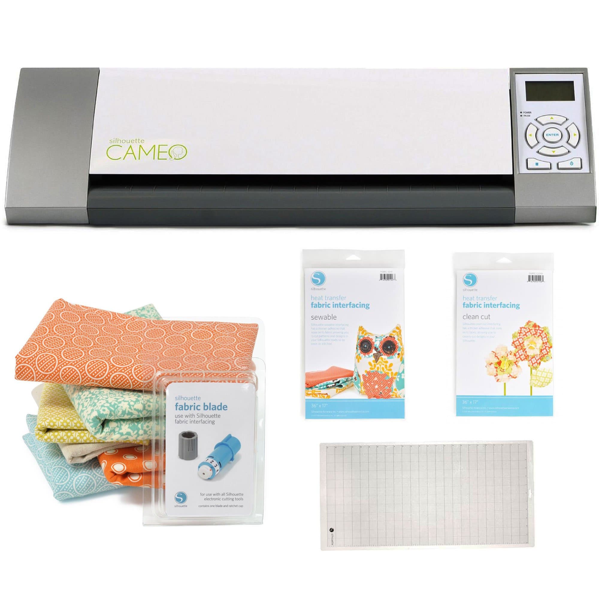 Silhouette Cameo Electronic Cutting Tool + Silhouette Fabric Blade Blue + Accessory Kit