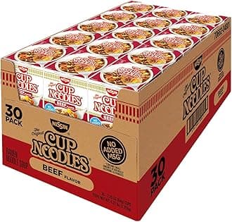 Nissin Cup Noodles, Beef Flavor 2.25 oz ea, 30 ct. A1…