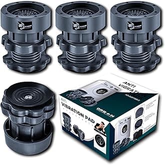 Extreme Load Anti Vibration Pads for Washing Machine | Washing Machine Feet Pads with Suction Cup | Shock Absorber Noise Cancelling Rubber Pads | Washer Support & Height Adjustment Feet (4 Pc)