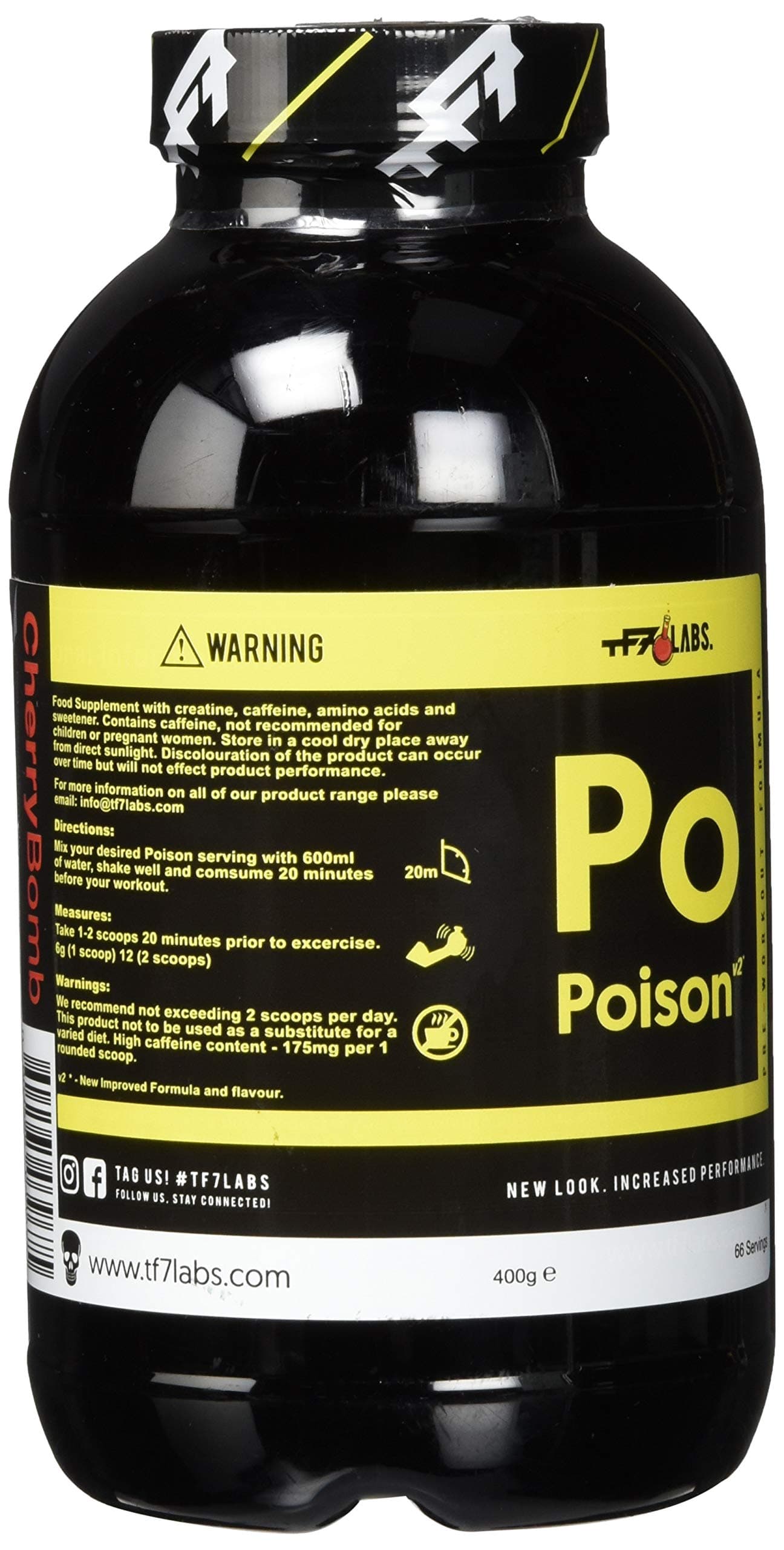 TF7 Labs Poison V2 Pre-Workout Formula, 400 g, Cherry Bomb