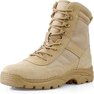 - Military Tactical Combat Boots for Men Side Zipper Army Police Work Boots Anti-slip for Security Duty Desert