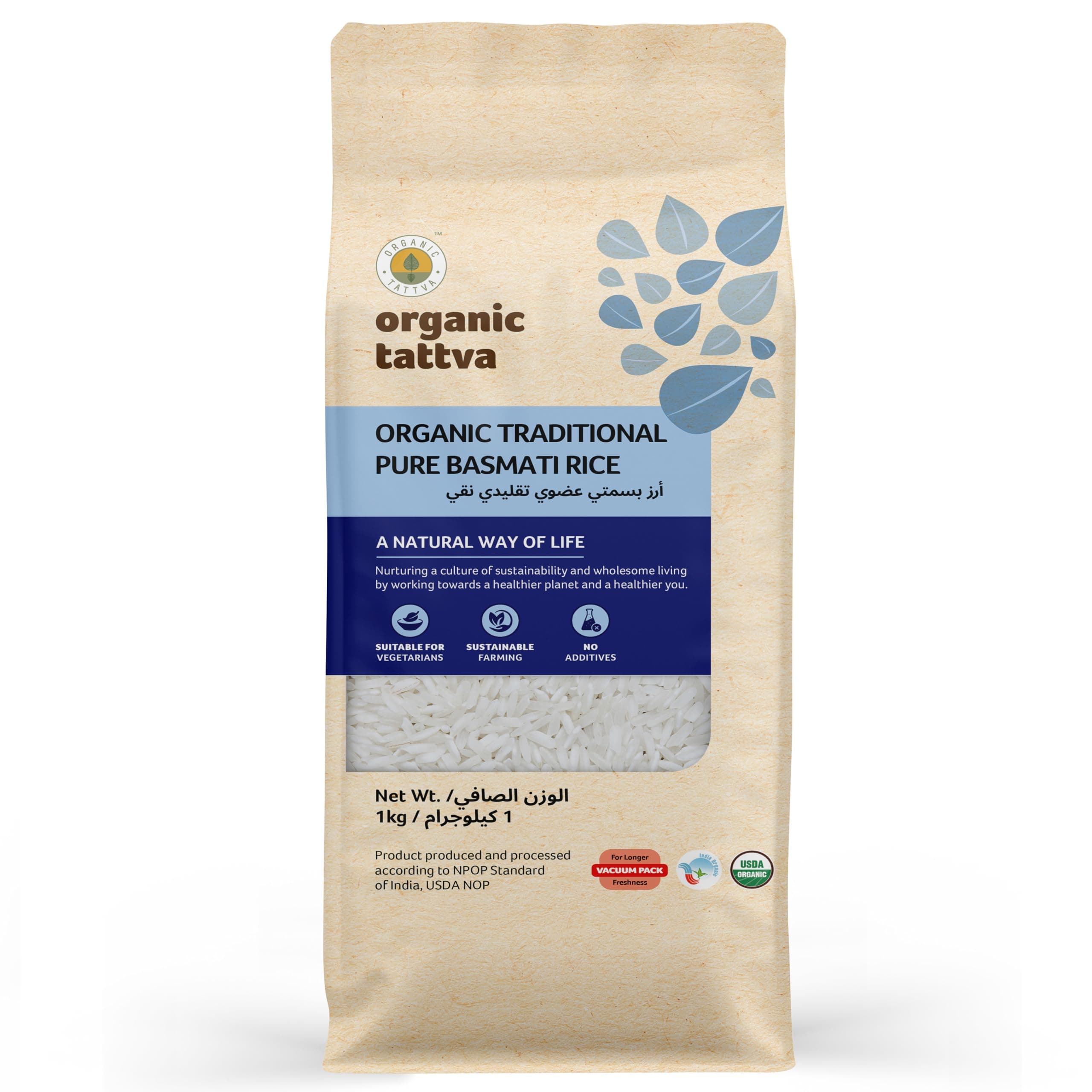 Organic Tattva Traditional Pure Basmati Rice 1 kg
