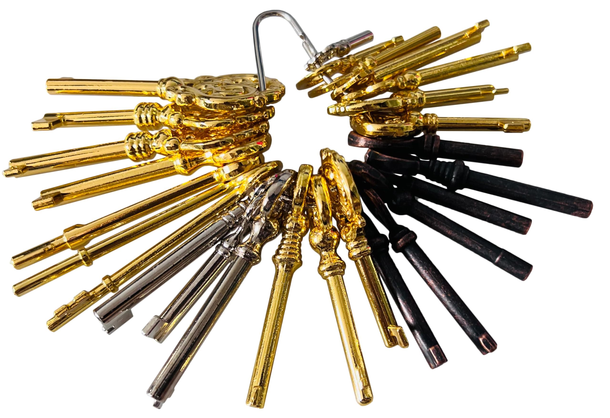 26 Skeleton Key Set Universal Replacement Skeleton Keys Kit for Antique Furniture, Dresser Drawers, Chinese Cabinet, Old Style Cabinets or Doors and Grandfather Clocks