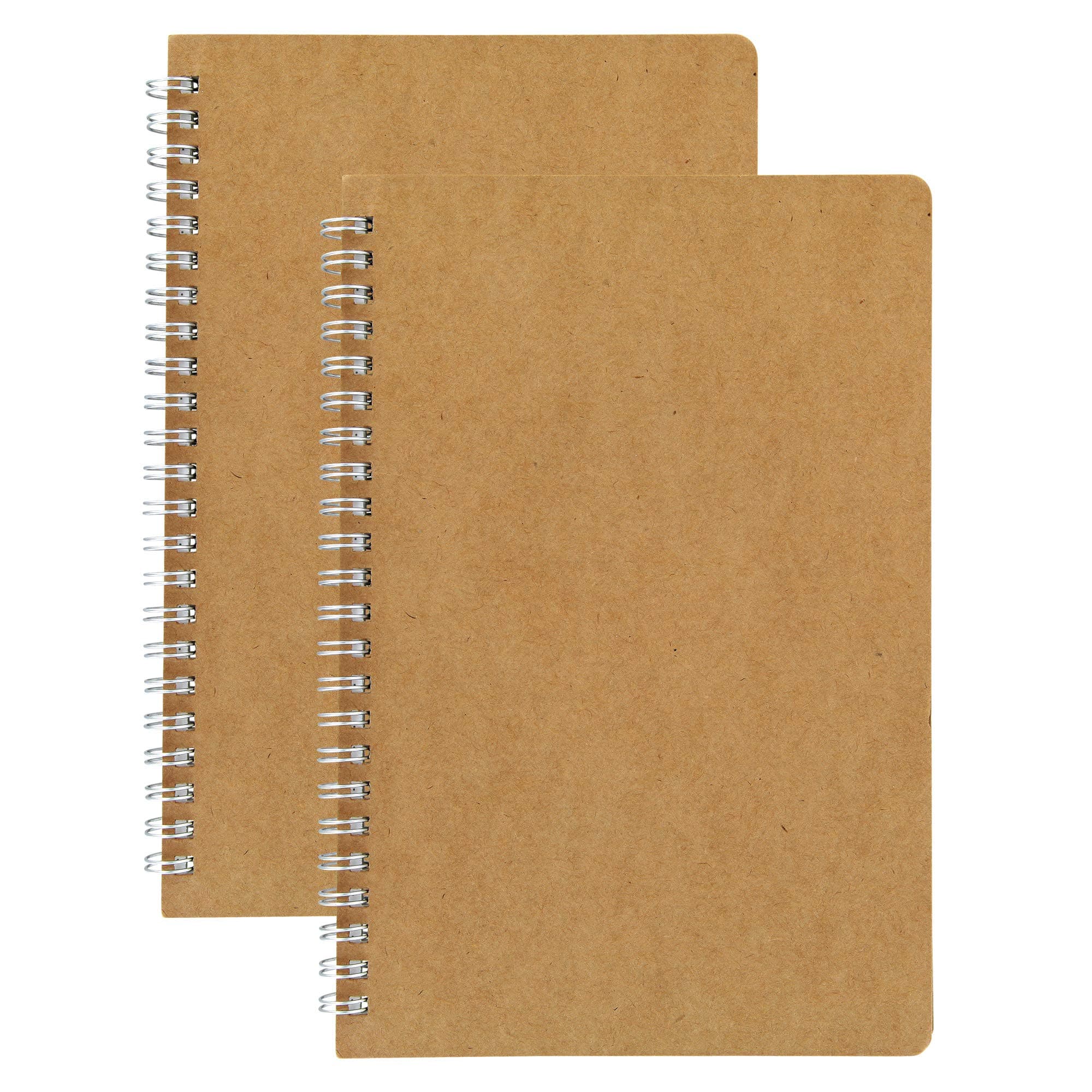 Dot Grid Spiral Notebooks, 5.5 x 8.25 Inches A5, Kraft, 80-Page 40-Sheet Journal 2-pack (NBD2)