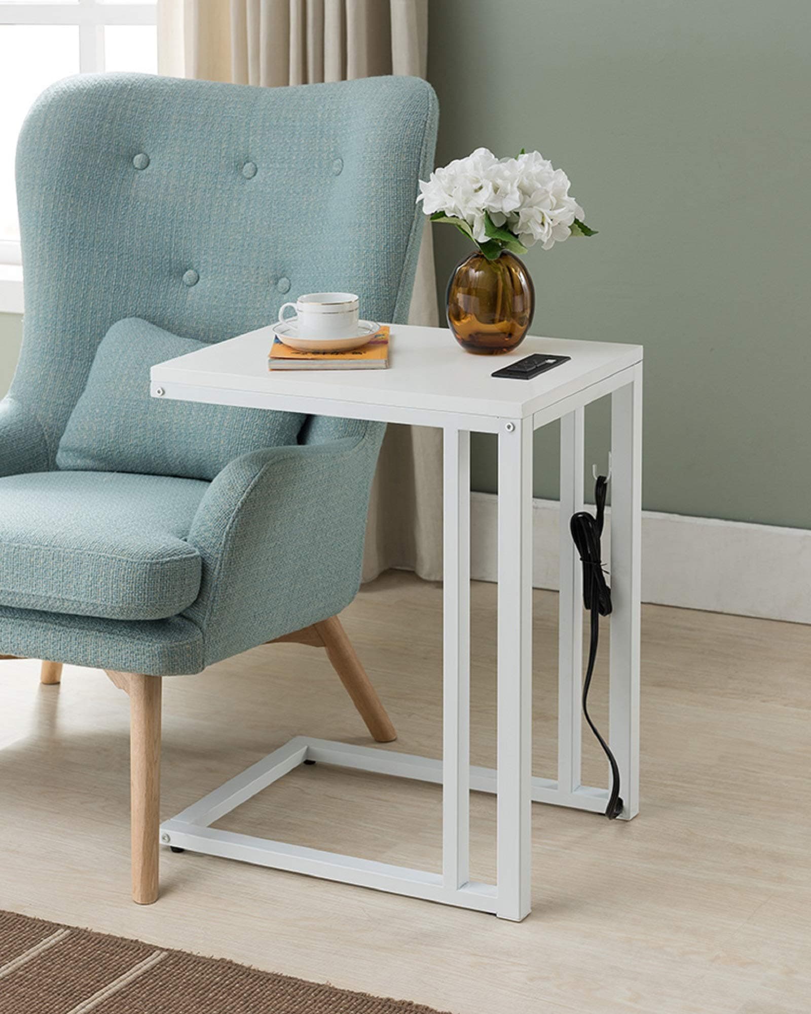 One Source Living Soho C Side Table, White