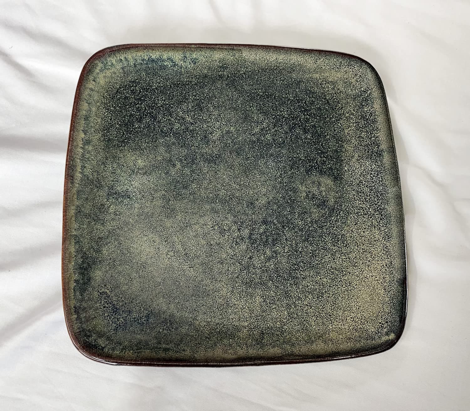 StyleMyWay“Dove Blue Symphony Collection” Studio Pottery Ceramic Square Serving Platter (Dove Blue, L X B - 25 cm X 25 cm) | Starter Serving Tray