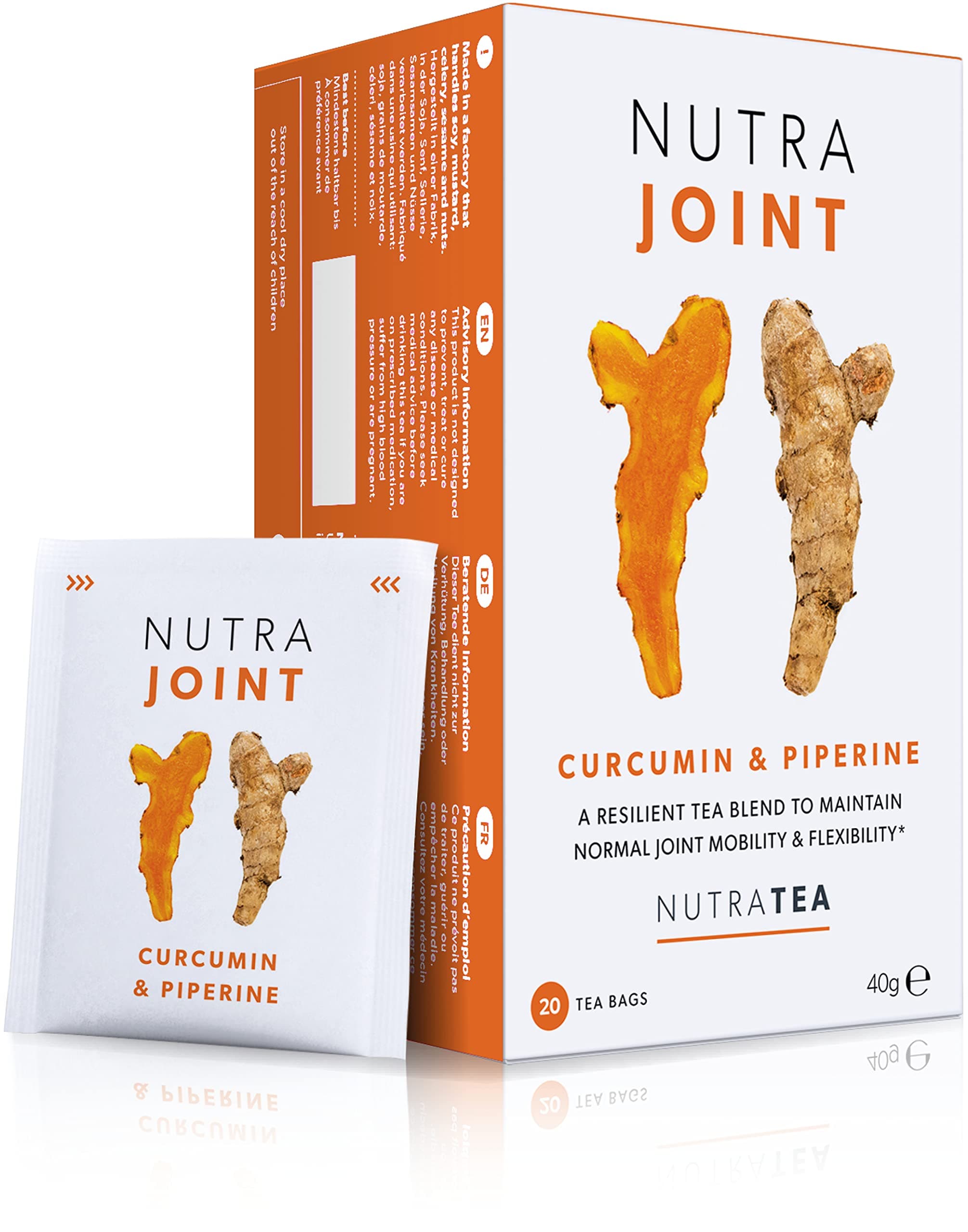 NUTRAJOINT - Joint Care Tea | Joint Mobility Tea | Joint Flexibility Tea - Relief from Joint Pain - 20 Enveloped Tea Bags - by Nutra Tea - Herbal Tea