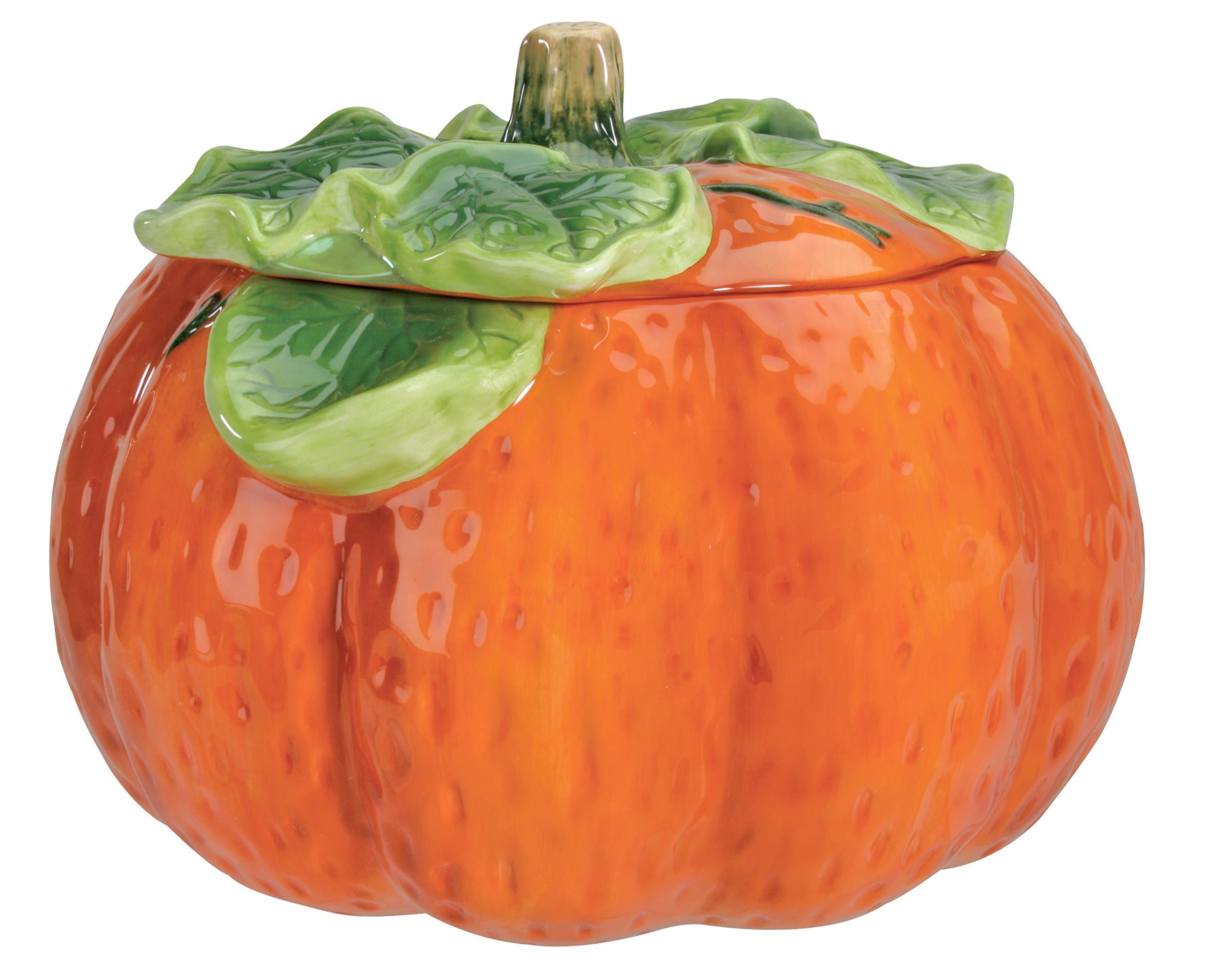 Pumpkin Cookie Jar Collectible Vegetable Ceramic Glass Container