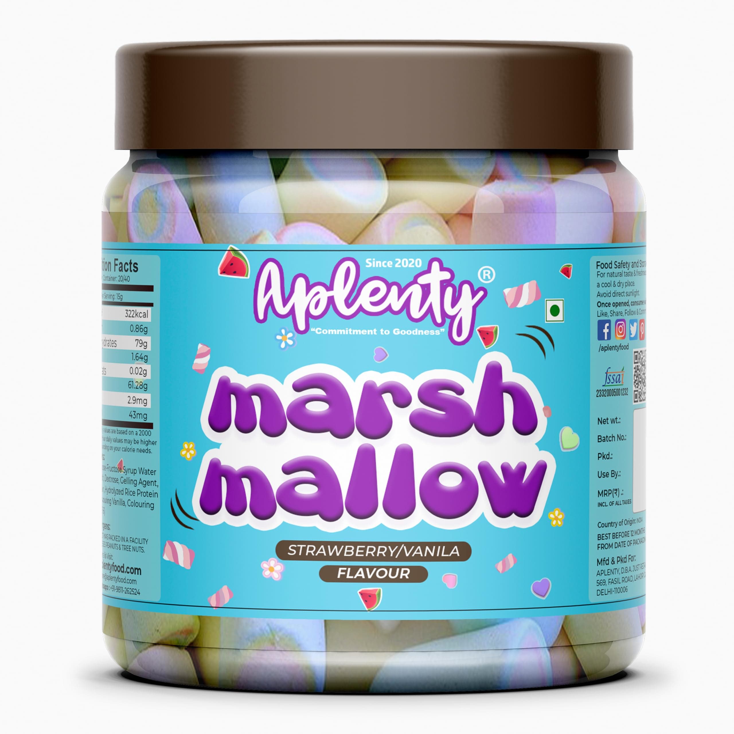Tastify Aplenty Vegan Mini Marshmallows Candy - 175 Gms (80 Pieces) ~ Assorted Fruit Flavour ~ Pure Veg Coloumn/Mini Shape Marshmallow
